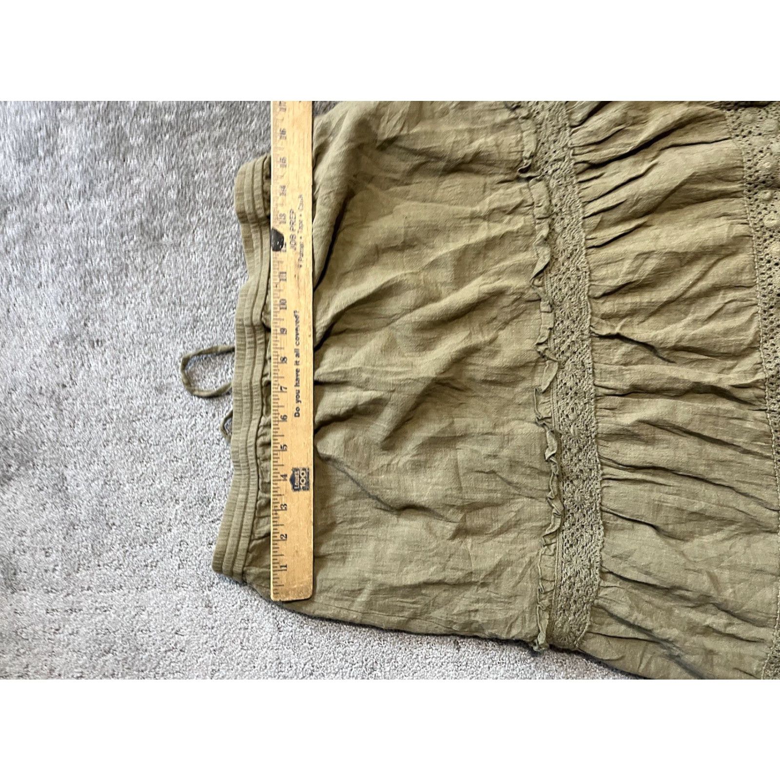 Banana Republic VINTAGE Banana Republic A-Line Knee Length Skirt Women's Size 8 Green Cotton Blend Fall Casual Size 30" / US 8 / IT 44 - 5 Thumbnail