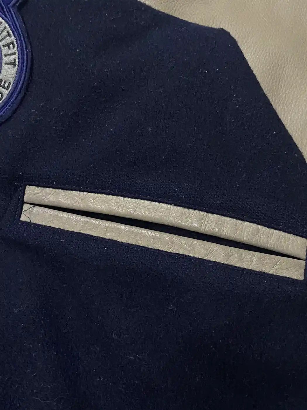 Japanese Brand × Vintage Vintage 80’s At-Ease Japan Staff Wool Leather Varsity Jacket Size US XL / EU 56 / 4 - 13 Thumbnail