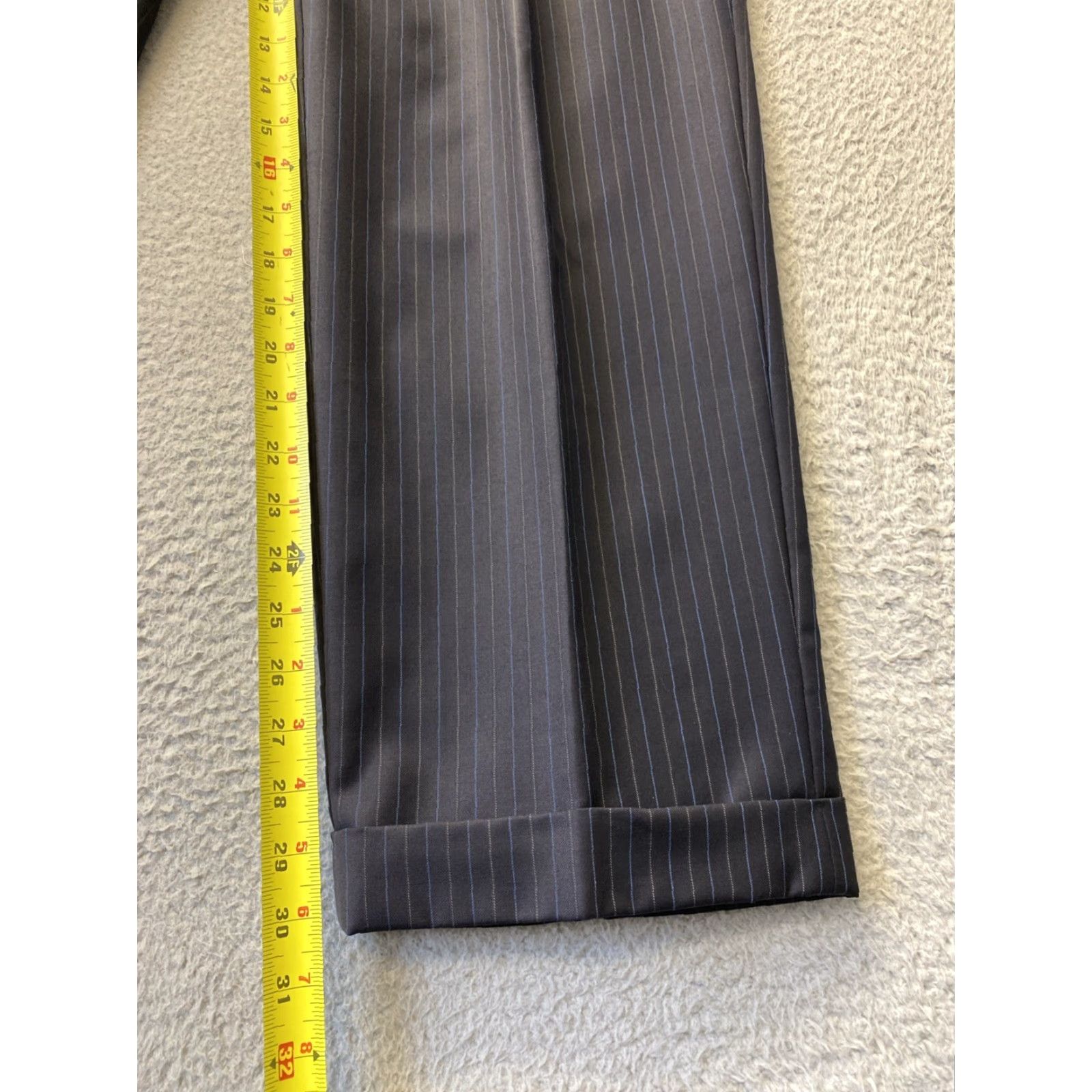 Ralph Lauren Ralph Lauren Dress Pants Mens 42x30 Wool Black Striped Pleated Straight Leg Front Zipper Zip Pockets City USA Vintage: No (if any) Size US 42 / EU 58 - 4 Thumbnail