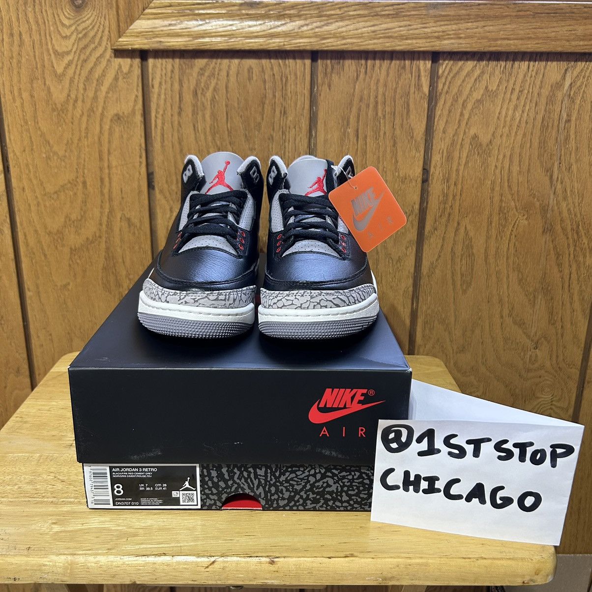 Designer × Jordan Brand × Nike Nike Air Jordan 3 Retro Black Cement Men's Size 8 NEW Size US 8 / EU 41 - 2 Thumbnail
