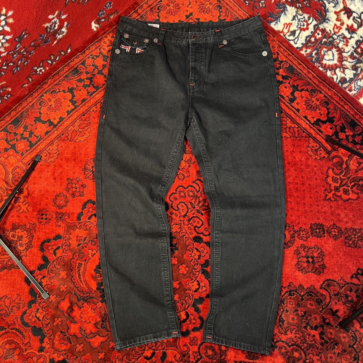 True Religion Wide Straight Black Street Style Y2K Jeans True Religion Size 27" / US 4 / IT 40 - 2 Thumbnail