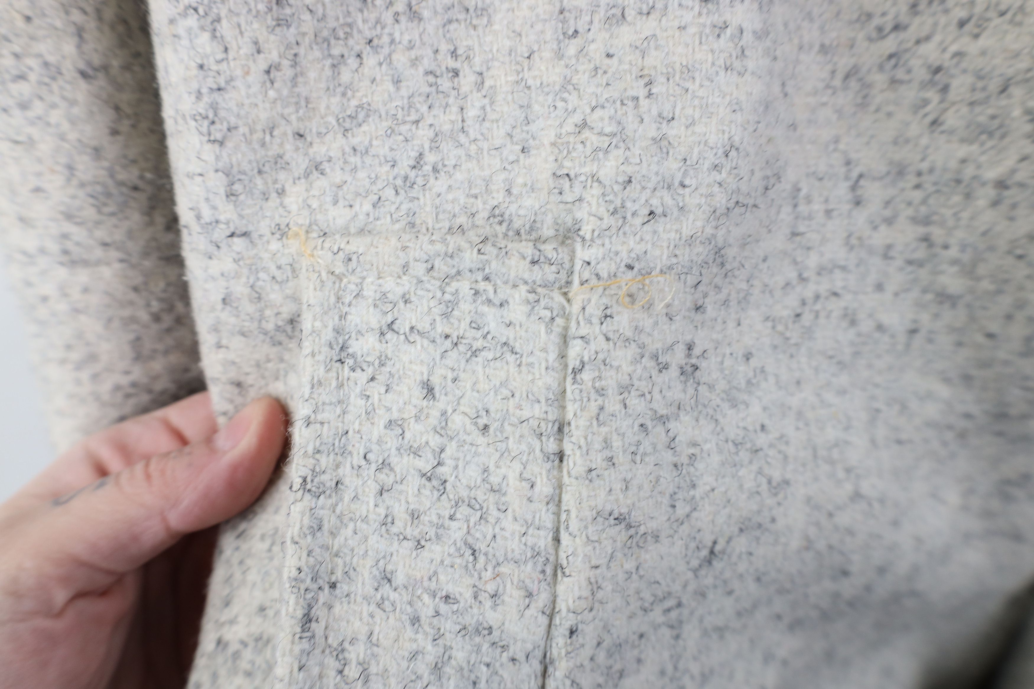 Vintage Deadstock Vintage 70s Wool Tweed Overcoat Jacket Gray USA Size US XXL / EU 58 / 5 - 8 Thumbnail