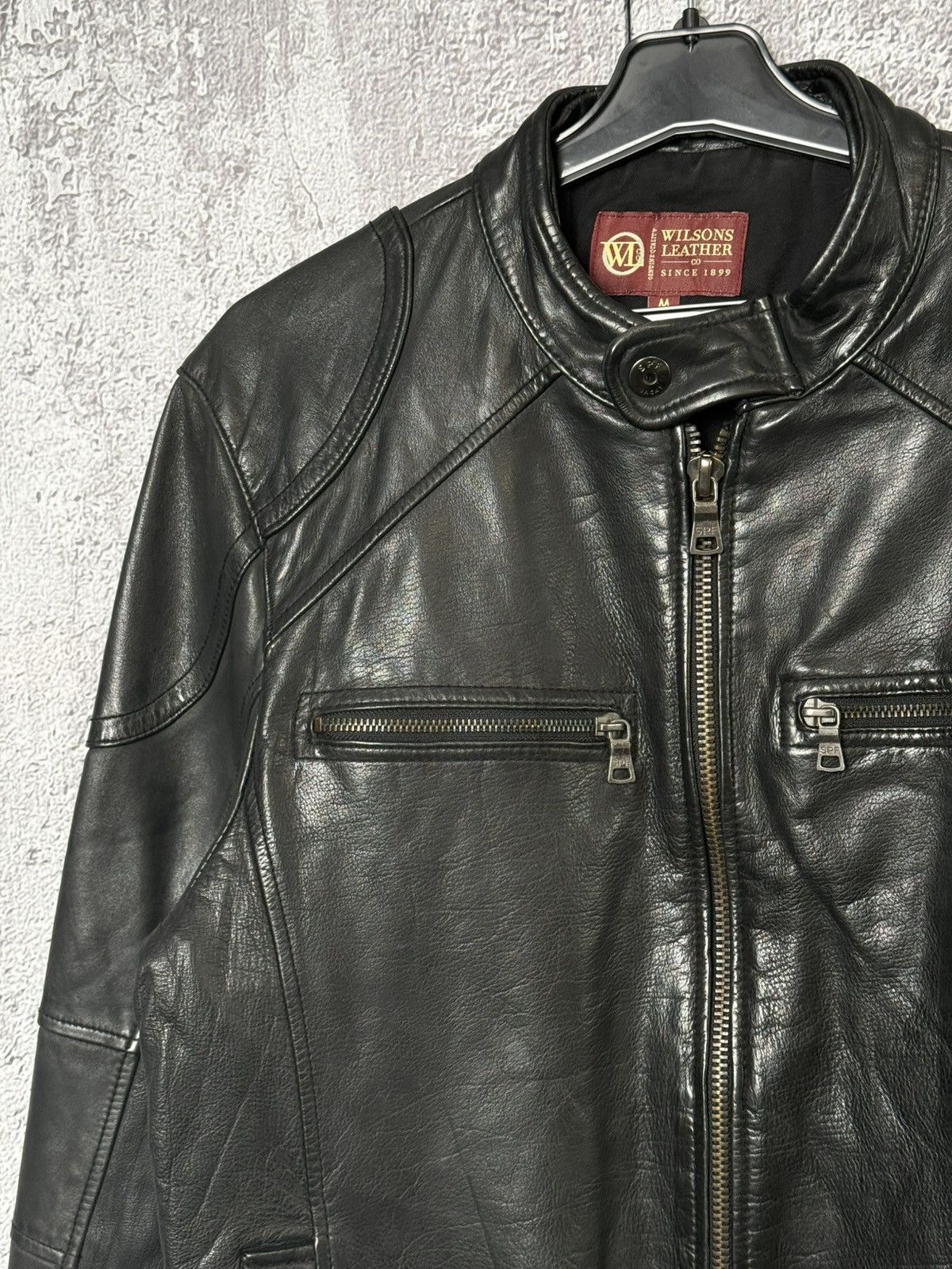 Wilsons Leather Vintage Wilsons Leather Black Biker Jacket Embroidered Flame Size US S / EU 44-46 / 1 - 14 Thumbnail