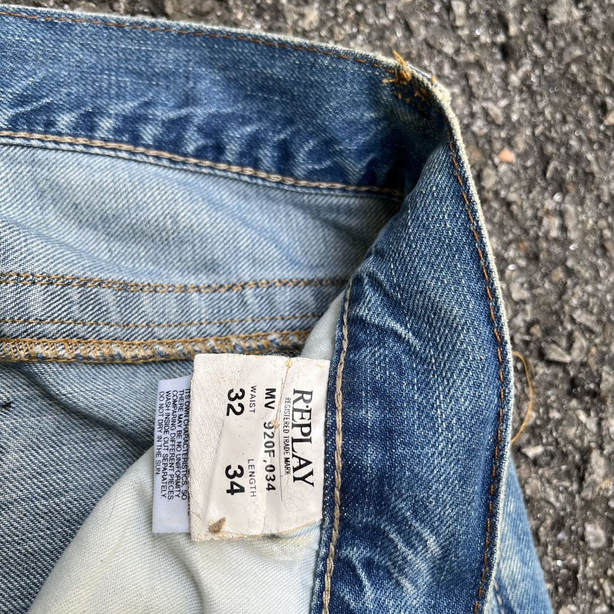 Replay Vintage Replay Distressed Jeans Fly Button Denim Faded Blue Size US 32 / EU 48 - 11 Thumbnail