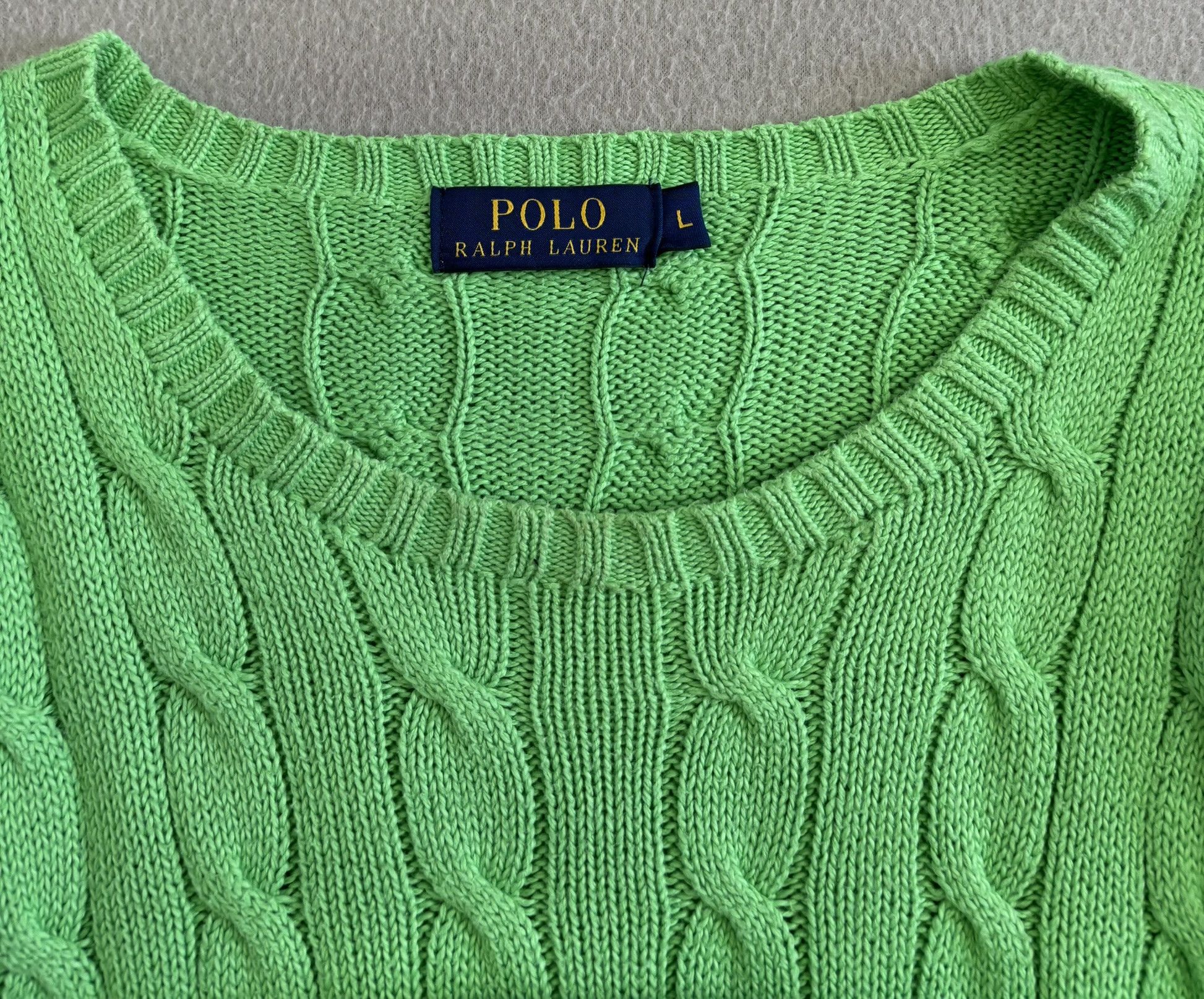 Polo Ralph Lauren Polo Ralph Lauren Cable Knit Green Sweater Large Size L / US 10 / IT 46 - 8 Thumbnail
