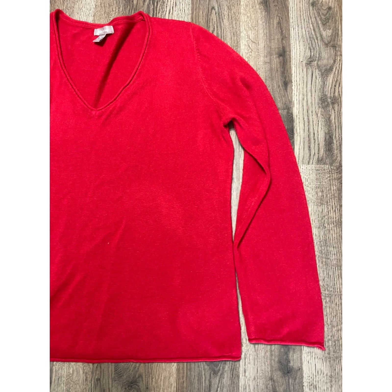 Vintage White Stag Shirt Women's XXL Red Long Sleeve V-Neck T-Shirt Pullover Casual Modern Basic 2XL Regular Womens Size XXL / US 16-18 / IT 52-54 - 4 Thumbnail