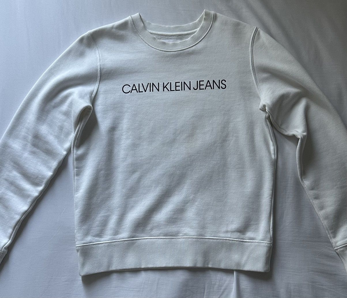 Calvin Klein CK White Sweatshirt Size S / US 4 / IT 40 - 1 Thumbnail
