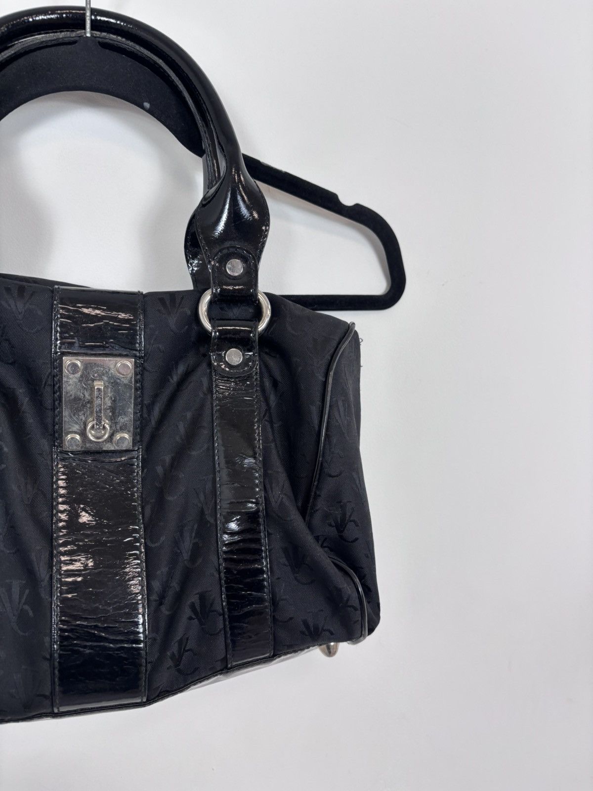 Versace Jeans Couture Versace Jeans Couture Black VJC Monogram Tote Handle Bag Size ONE SIZE - 4 Thumbnail