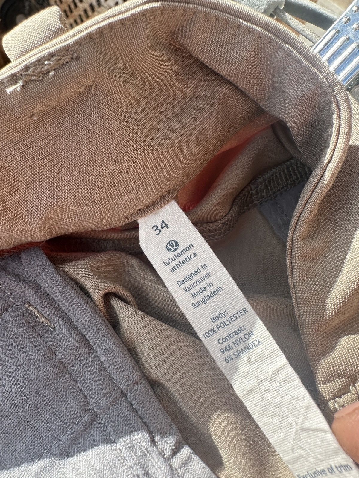 Lululemon PreOwned Lululemon Commission Men’s 34 Shorts Grey Chino Size US 34 / EU 50 - 5 Thumbnail