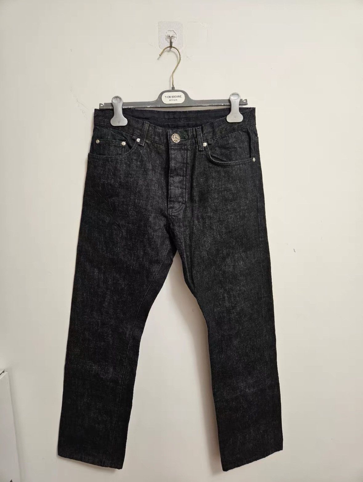 Chrome Hearts Star Leather Patch Jeans
