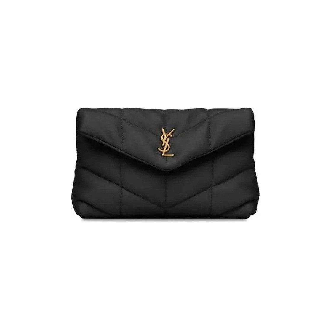 Saint Laurent Paris o1s1wg111024 Size: OS / Puffer Small Pouch in Black Size ONE SIZE - 1 Thumbnail