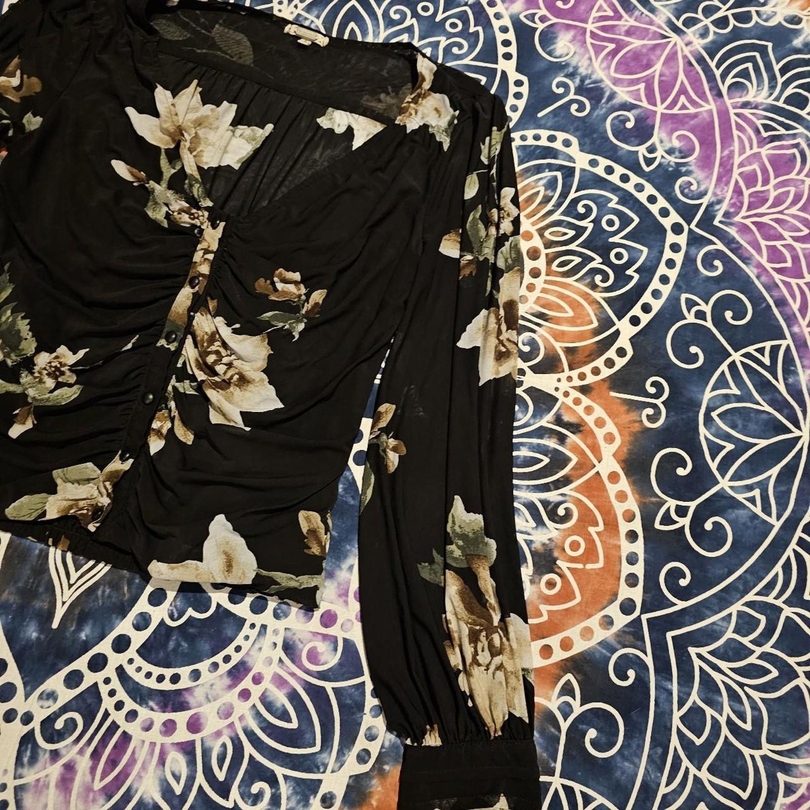 Designer Gimmicks Women's Floral Large Blouse Size L / US 10 / IT 46 - 4 Thumbnail