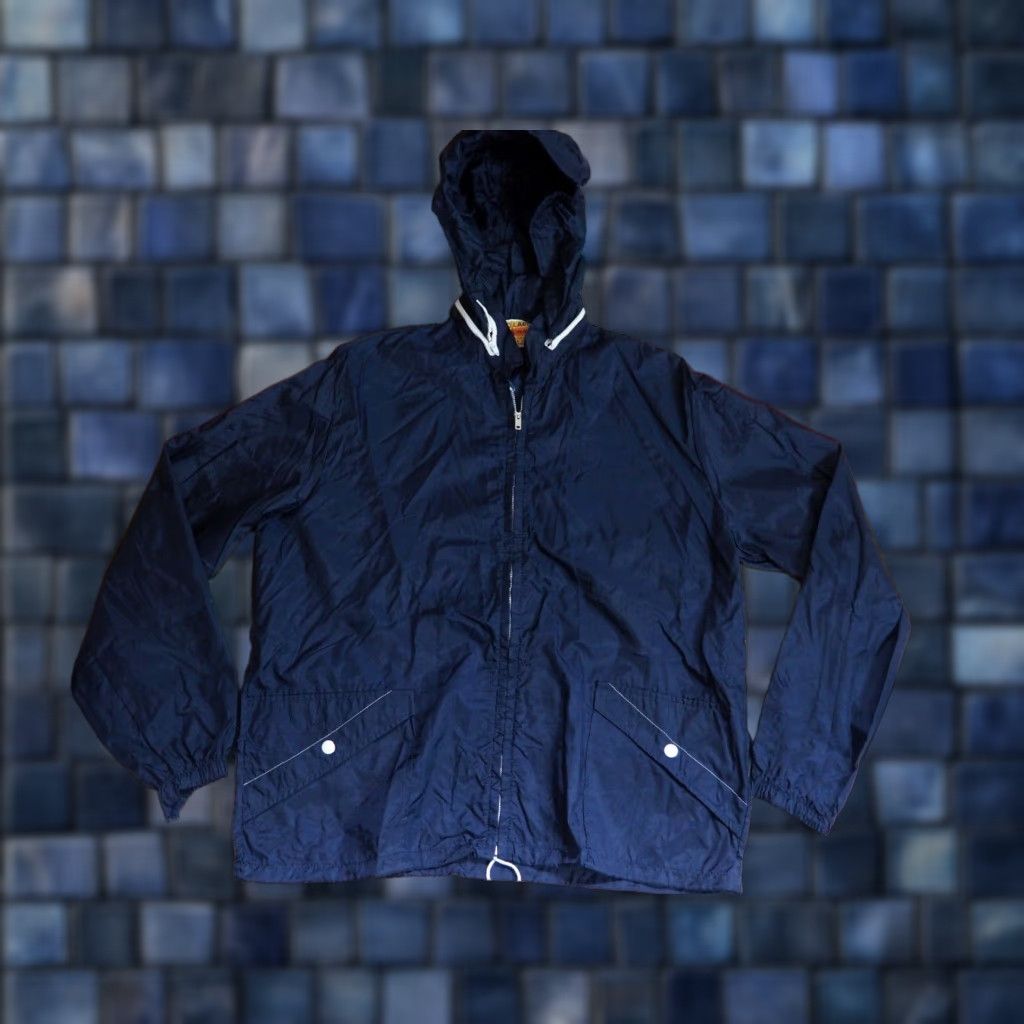 Vintage VINTAGE Gold Label Navy Blue Full Zip Hippy Nylon Windbreaker Jacket M Size US M / EU 48-50 / 2 - 1 Thumbnail