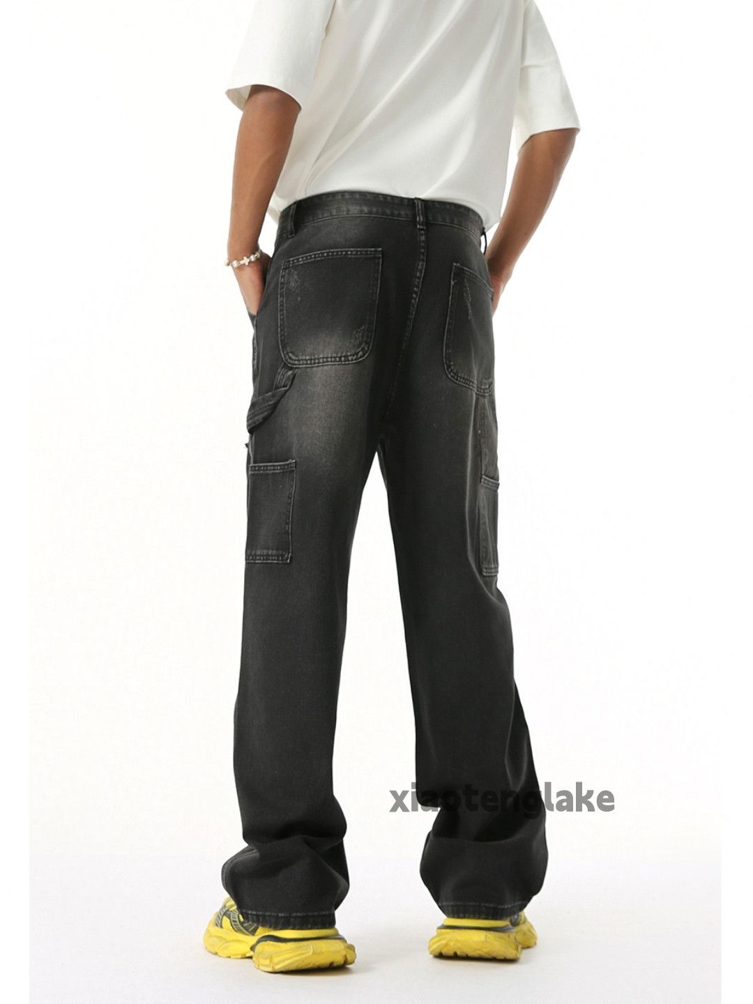 Designer × Jean × Vintage Unisex washed faded cleanfit carpenter cargo jeans Size US 32 / EU 48 - 6 Thumbnail