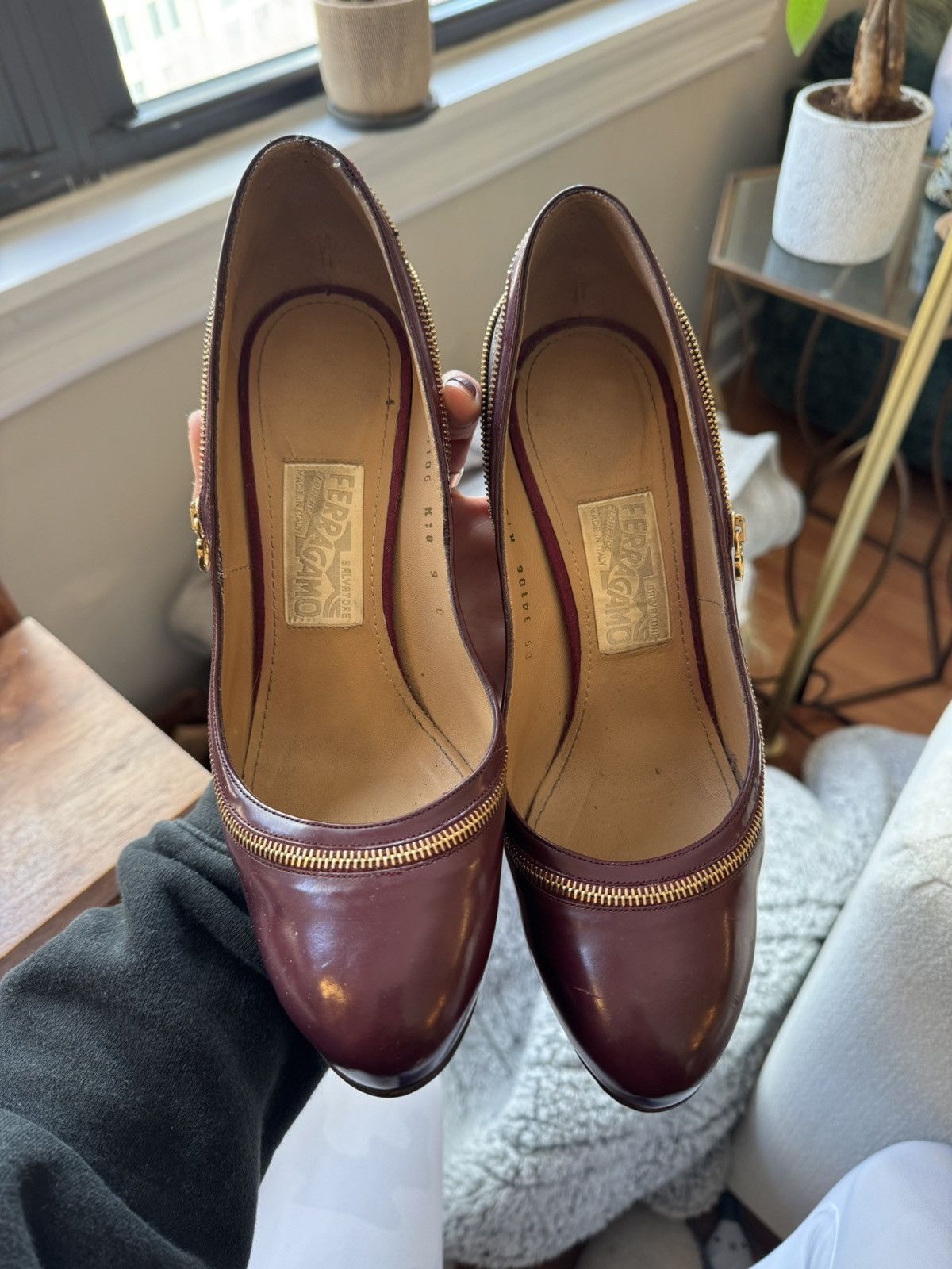 Salvatore Ferragamo Red Ferragamo Zipper heel Size US 10 / IT 40 - 1 Thumbnail
