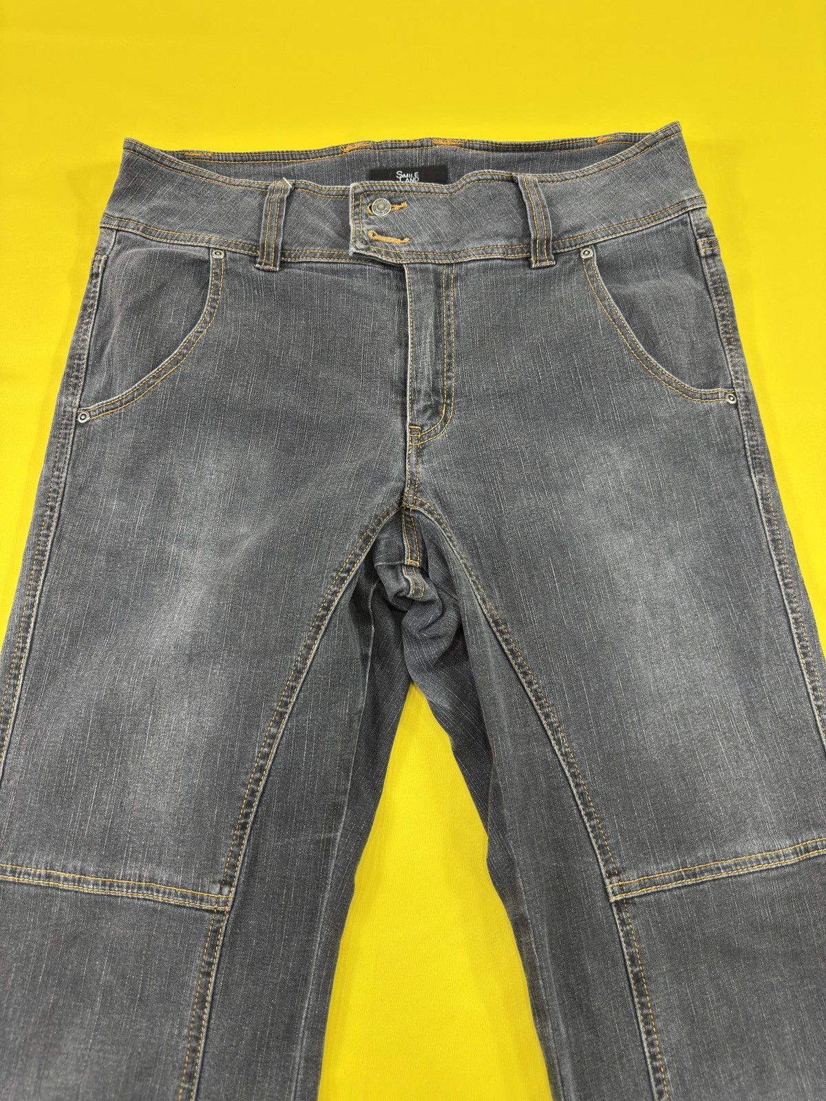 Japanese Brand Smile land X tornado mart style spiral flare jeans Size US 33 - 7 Thumbnail