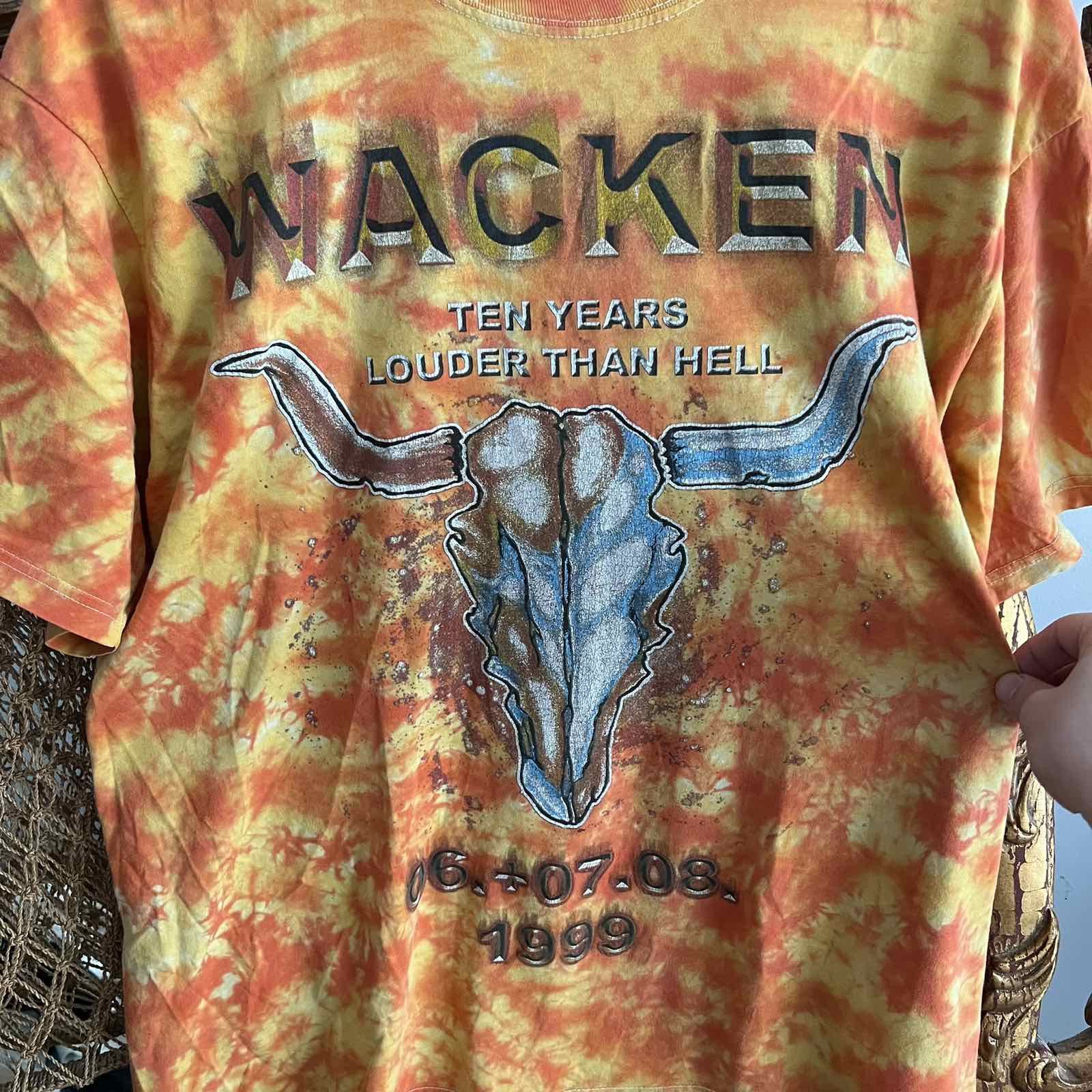 Vintage Wacken 90s Tie-Dye T-shirt Music Festival Tee Size US XL / EU 56 / 4 - 5 Thumbnail