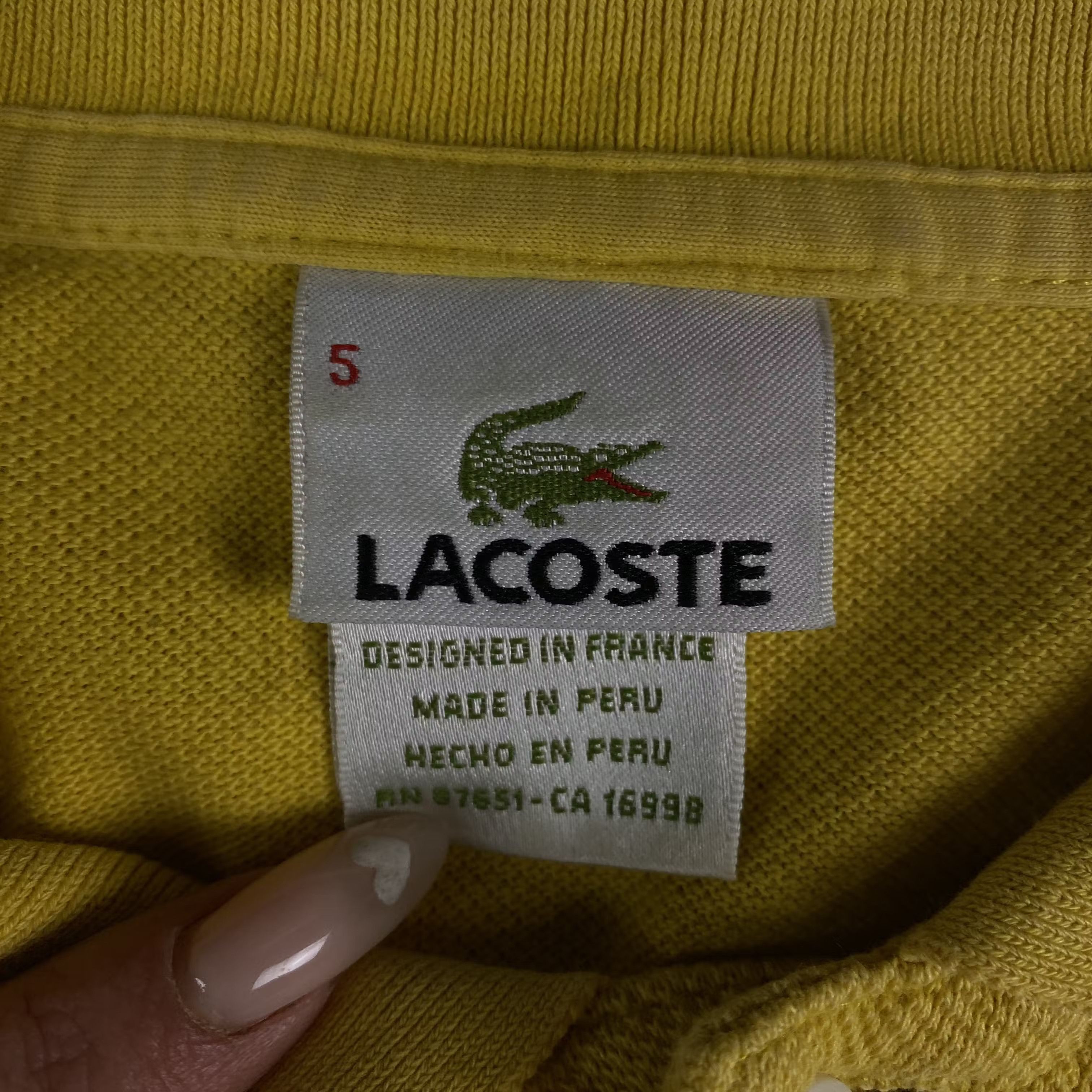 Lacoste × Vintage Mens Lacoste Vintage Polo Shirt Size 5 / L Size US L / EU 52-54 / 3 - 4 Thumbnail