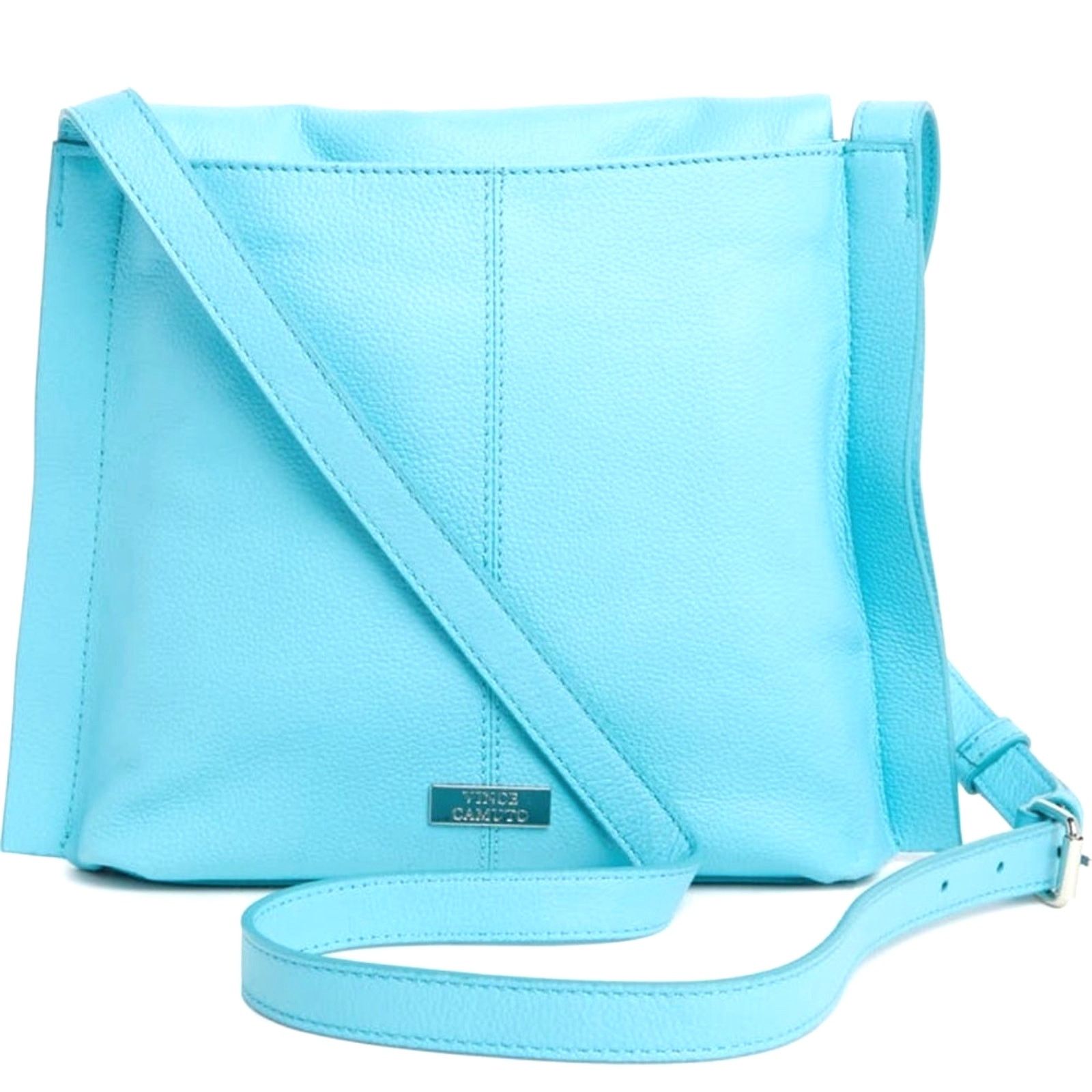 Vince Camuto Vince Camuto Livy Large Leather Crossbody Bag - Pool Aqua Size ONE SIZE - 4 Thumbnail
