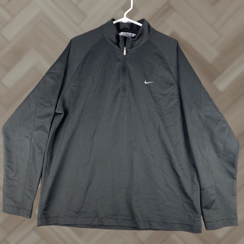Nike Nike Pullover Jacket Adult XL Black Long Sleeve 1/4 Zip Light Mens Top 44-4 Size US XL / EU 56 / 4 - 1 Thumbnail