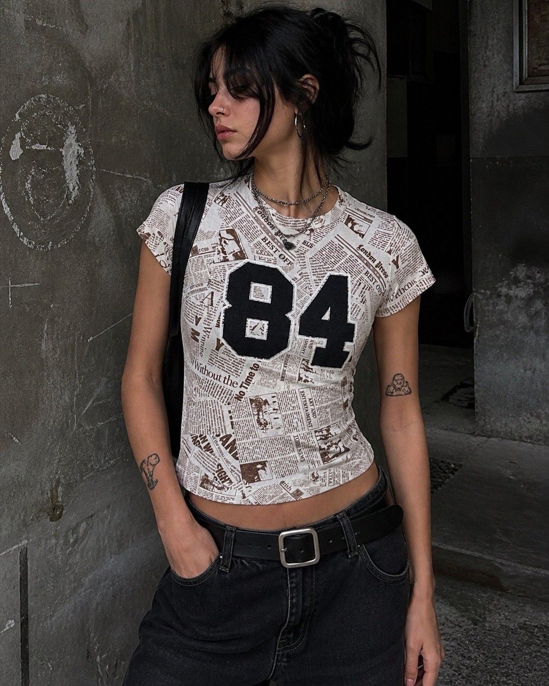 Other Ragdoll LA Newspaper Print Tee Shirt 84 Graphic Brown White Size M / US 6-8 / IT 42-44 - 1 Thumbnail