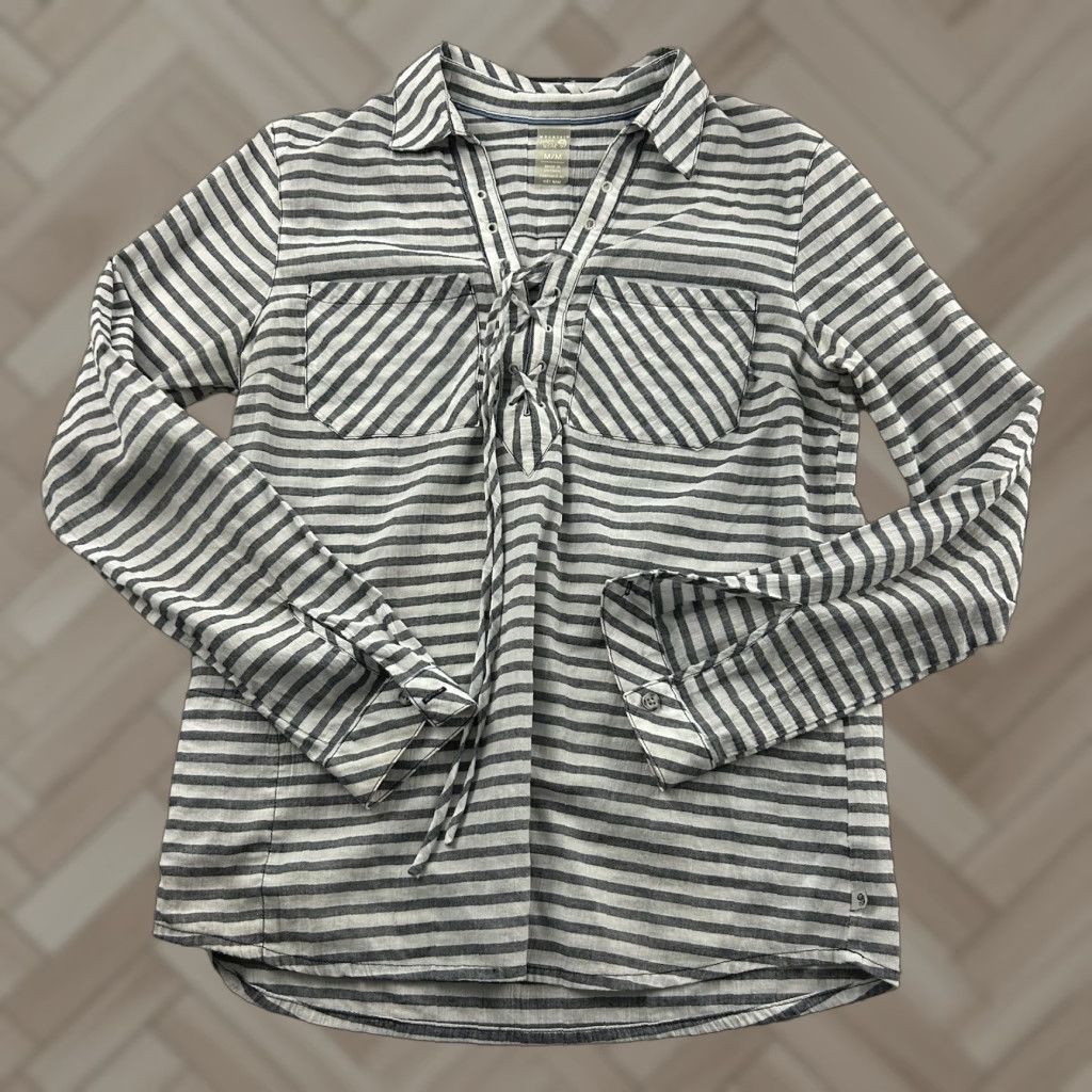 Mountain Hardwear Mountain Hardwear Blouse Striped Long Sleeve Women's M Gray Shirt Size M / US 6-8 / IT 42-44 - 1 Thumbnail