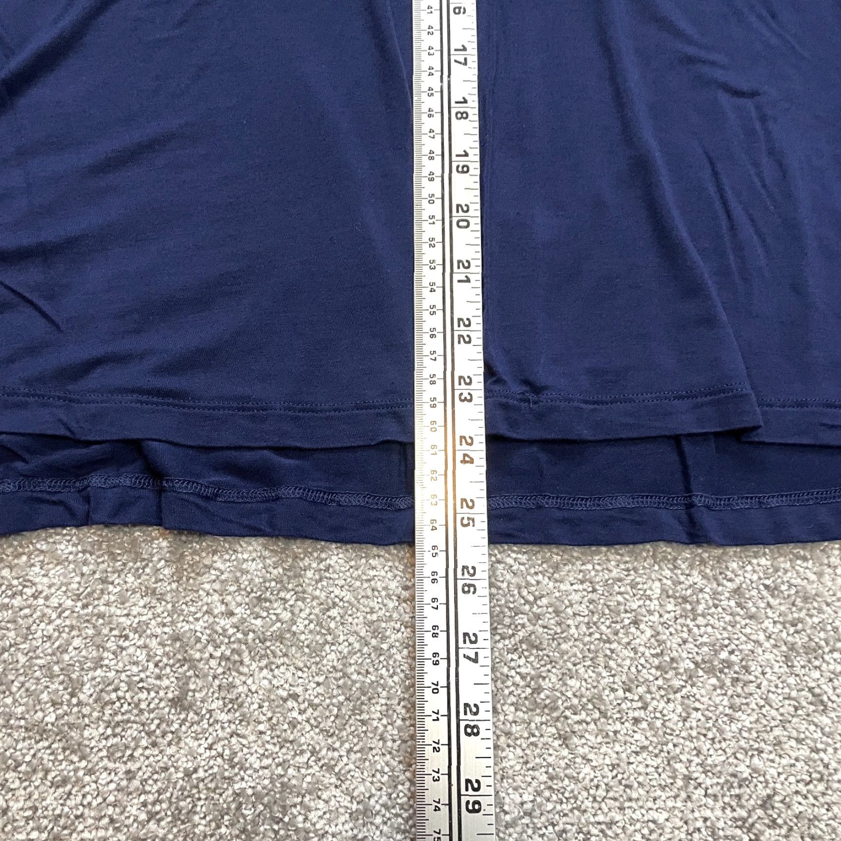 Vintage Anna & Ava Shirt Womens One Size Blue Rayon Relaxed Casual Cowl Neck Short Sleeve Lace Lined Size ONE SIZE - 5 Thumbnail