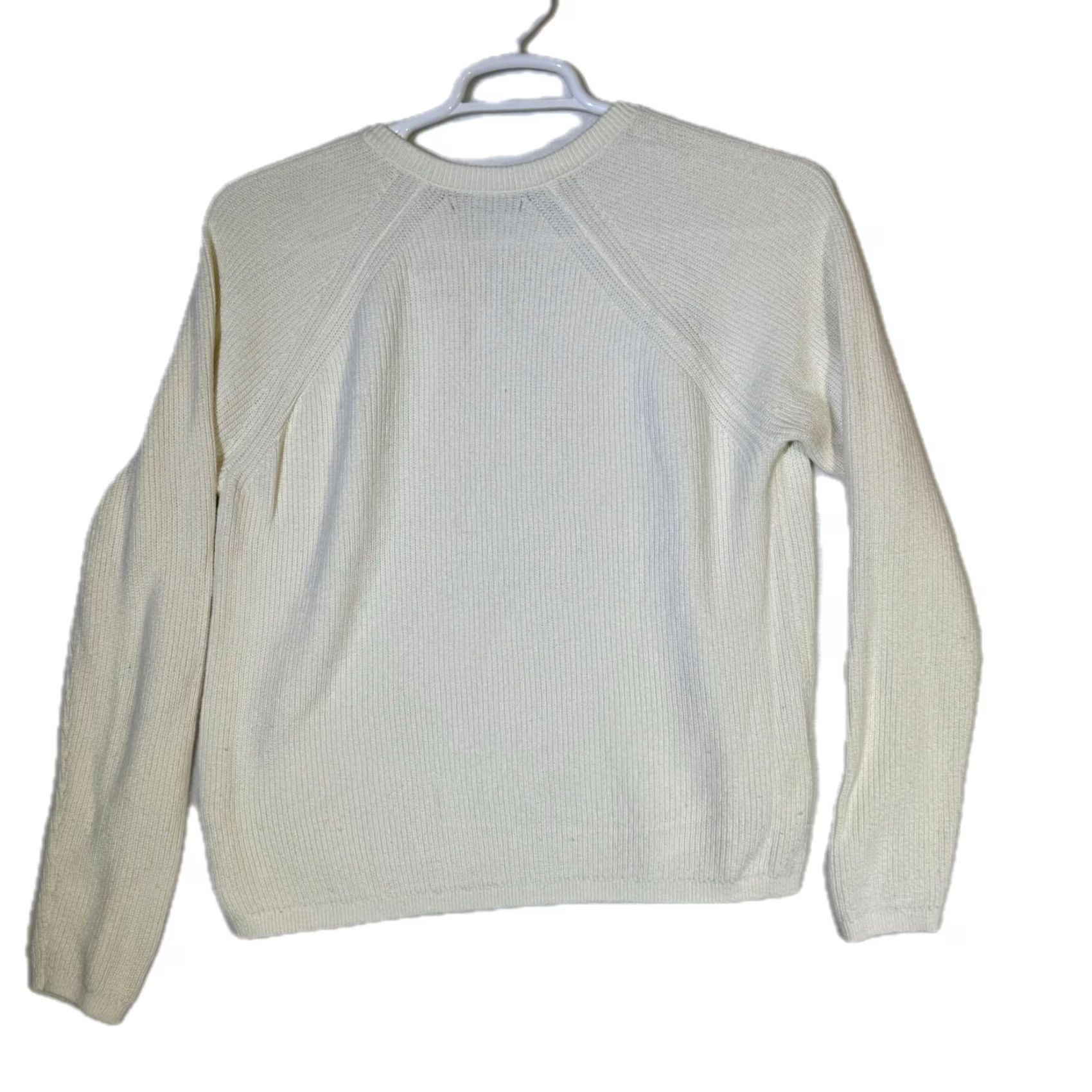 Banana Republic Banana Republic Women’s Ivory Split‑Neck Knit Pullover Sweater Size S W447 Size S / US 4 / IT 40 - 2 Thumbnail
