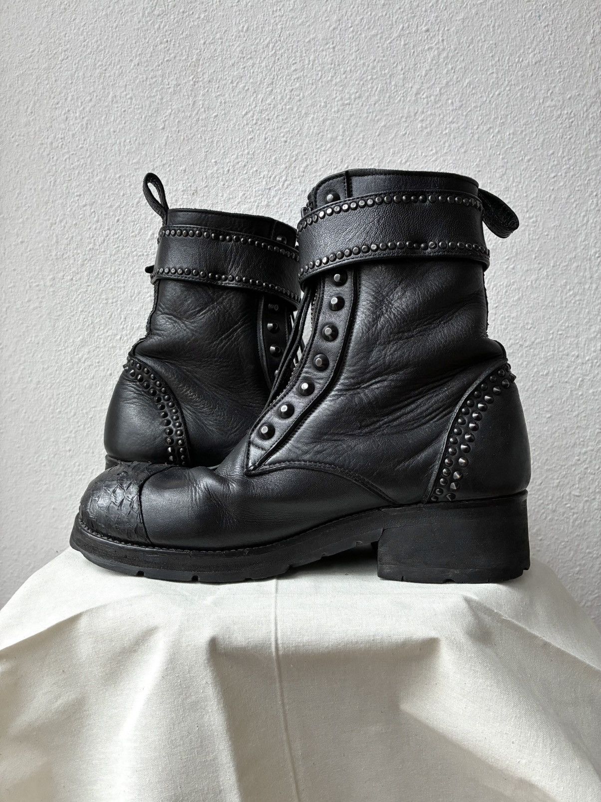 KMRii KMRii Front Zip Studded Combat Boots Size US 8.5 / EU 41-42 - 3 Thumbnail