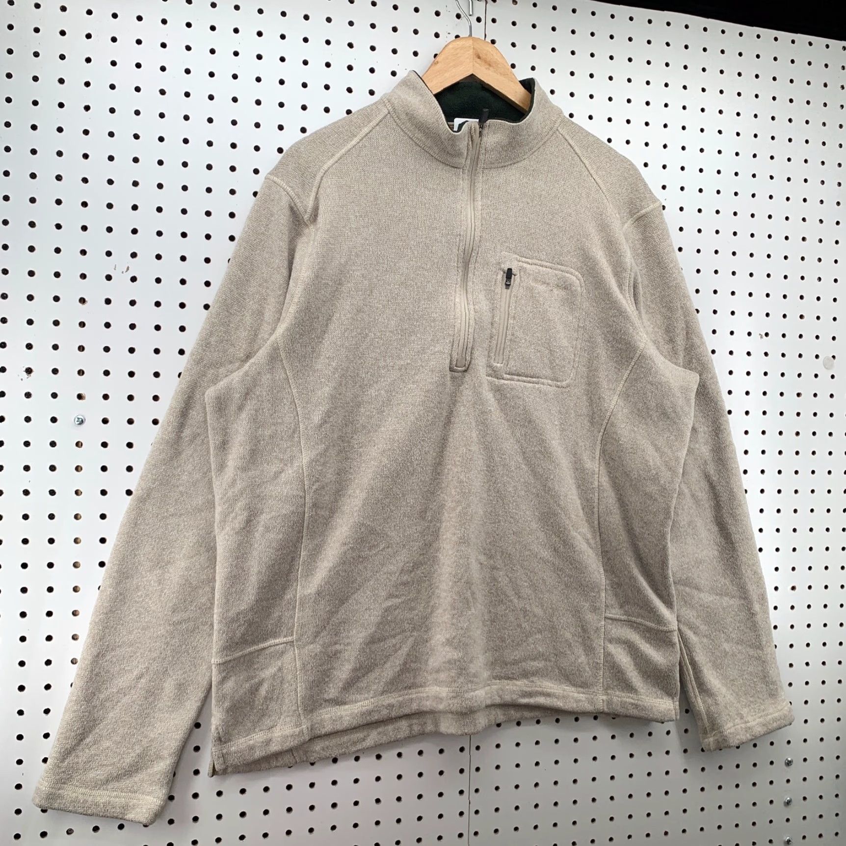 Vintage Woolrich 1/4 Zip Pullover Sweater Womens XL Beige Zipper Pockets Outdoor Size XL / US 12-14 / IT 48-50 - 3 Thumbnail