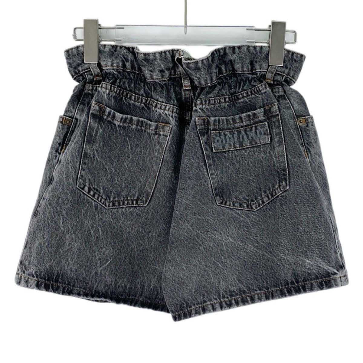 Miu Miu Miu Miu Black-Grey Logo Printed Cotton Casual Shorts K26WX Size 24" / US 00 / IT 34 - 2 Thumbnail