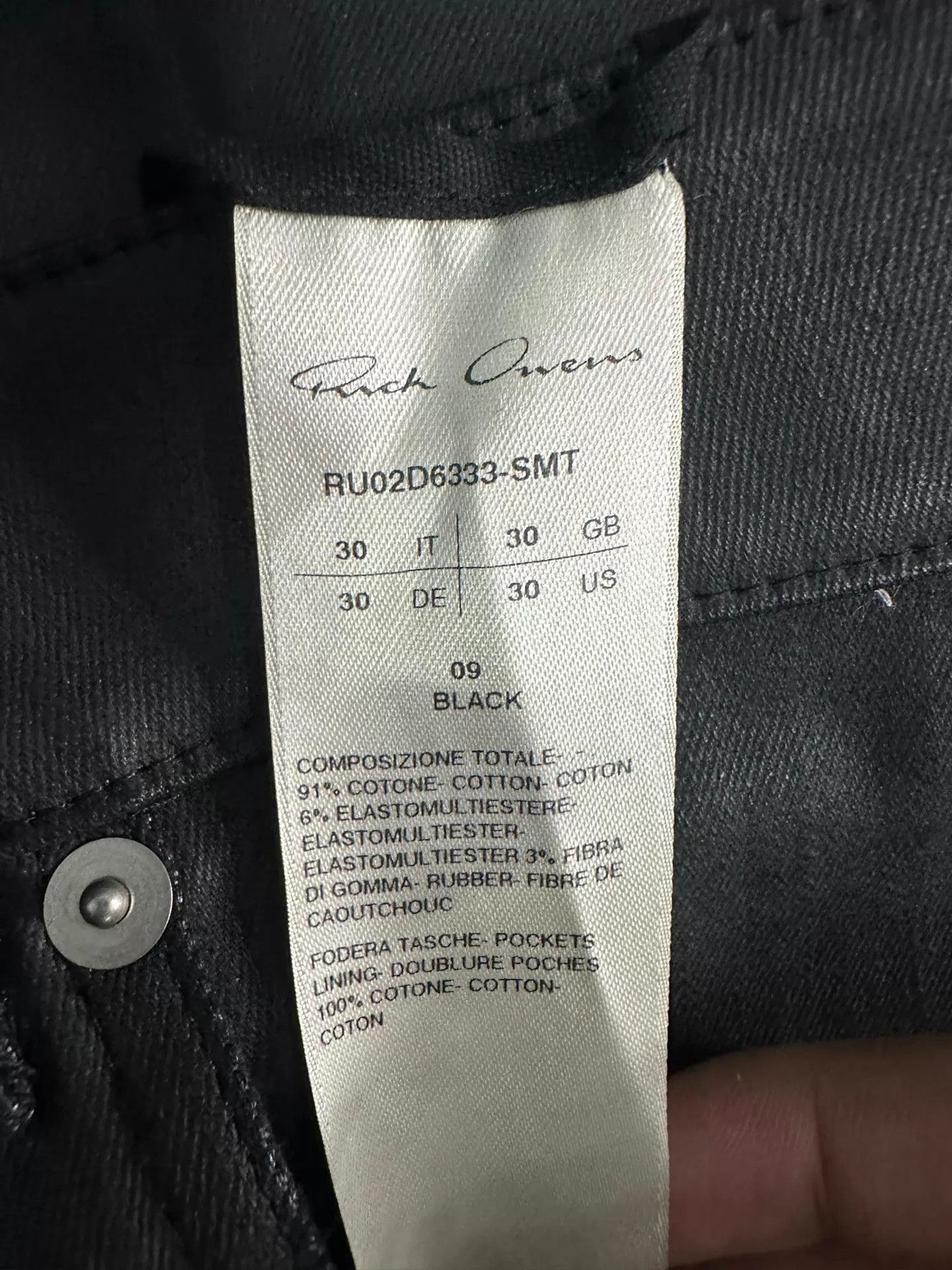 Rick Owens Rick Owens Geth Waxed Straight Wide-Leg Jean Size 30 Size US 30 / EU 46 - 5 Thumbnail