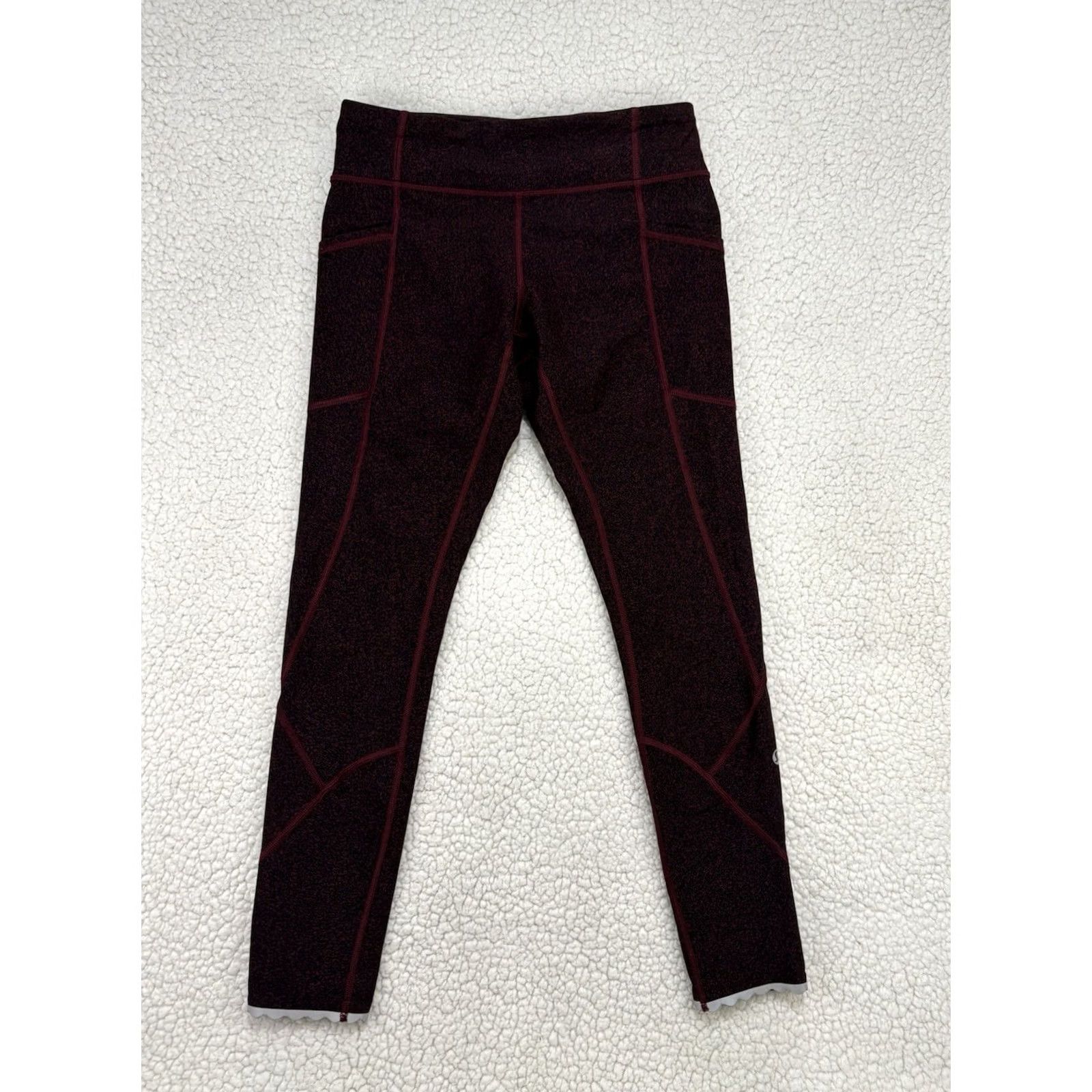 Lululemon Lululemon Tight Stuff Tight II Leggings 25" Granulite Garnet Black Size 6 Workout Athleisure Womens Size 28" / US 6 / IT 42 - 4 Thumbnail