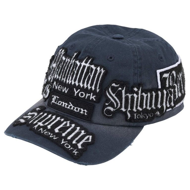 Supreme Supreme City Patches 6-Panel Logo Navy Hat Adjustable Strap Size ONE SIZE - 1 Thumbnail