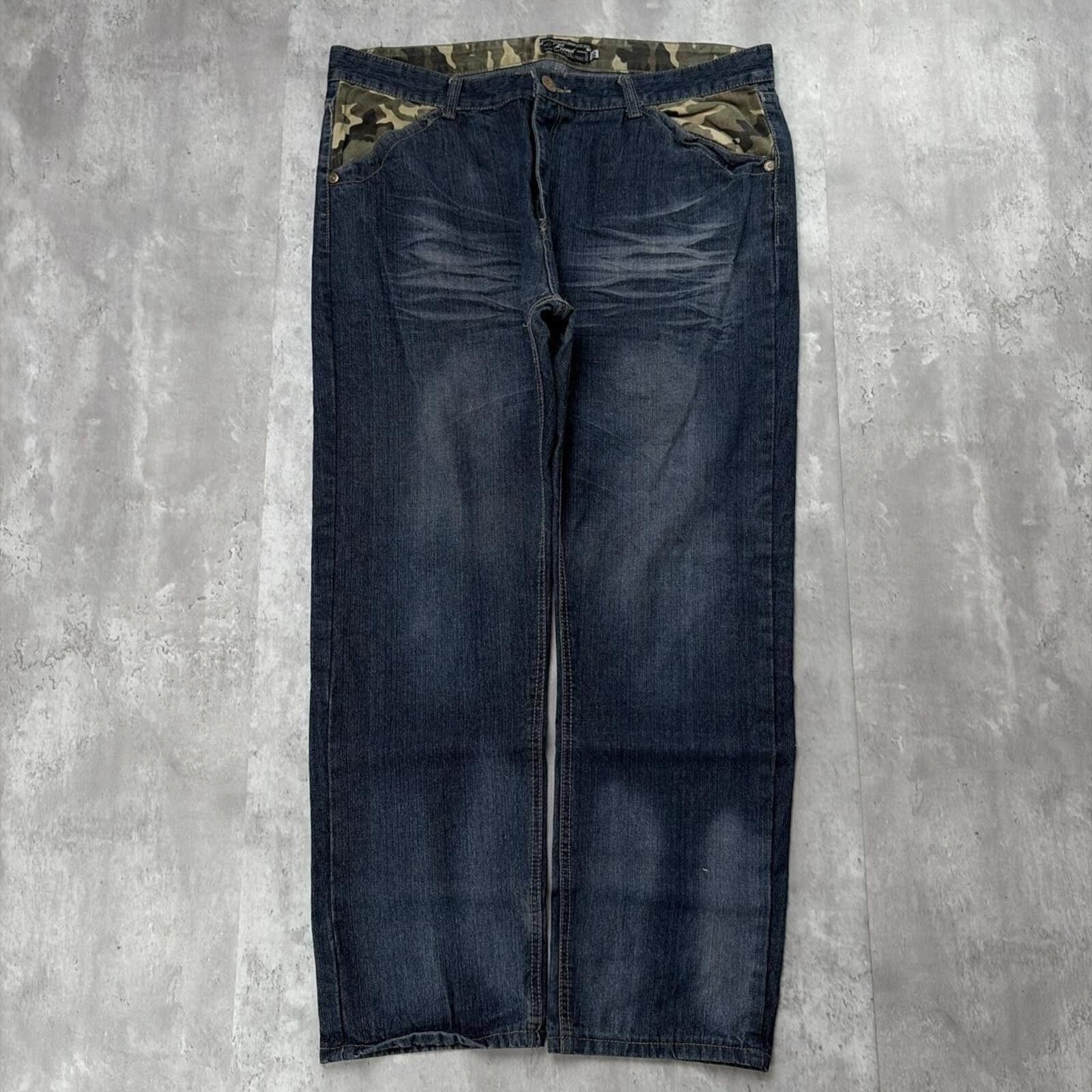 Other Y2K Dark Wash Fiend Grunge Camo Baggy Skater Denim Jeans Size US 40 / EU 56 - 2 Thumbnail