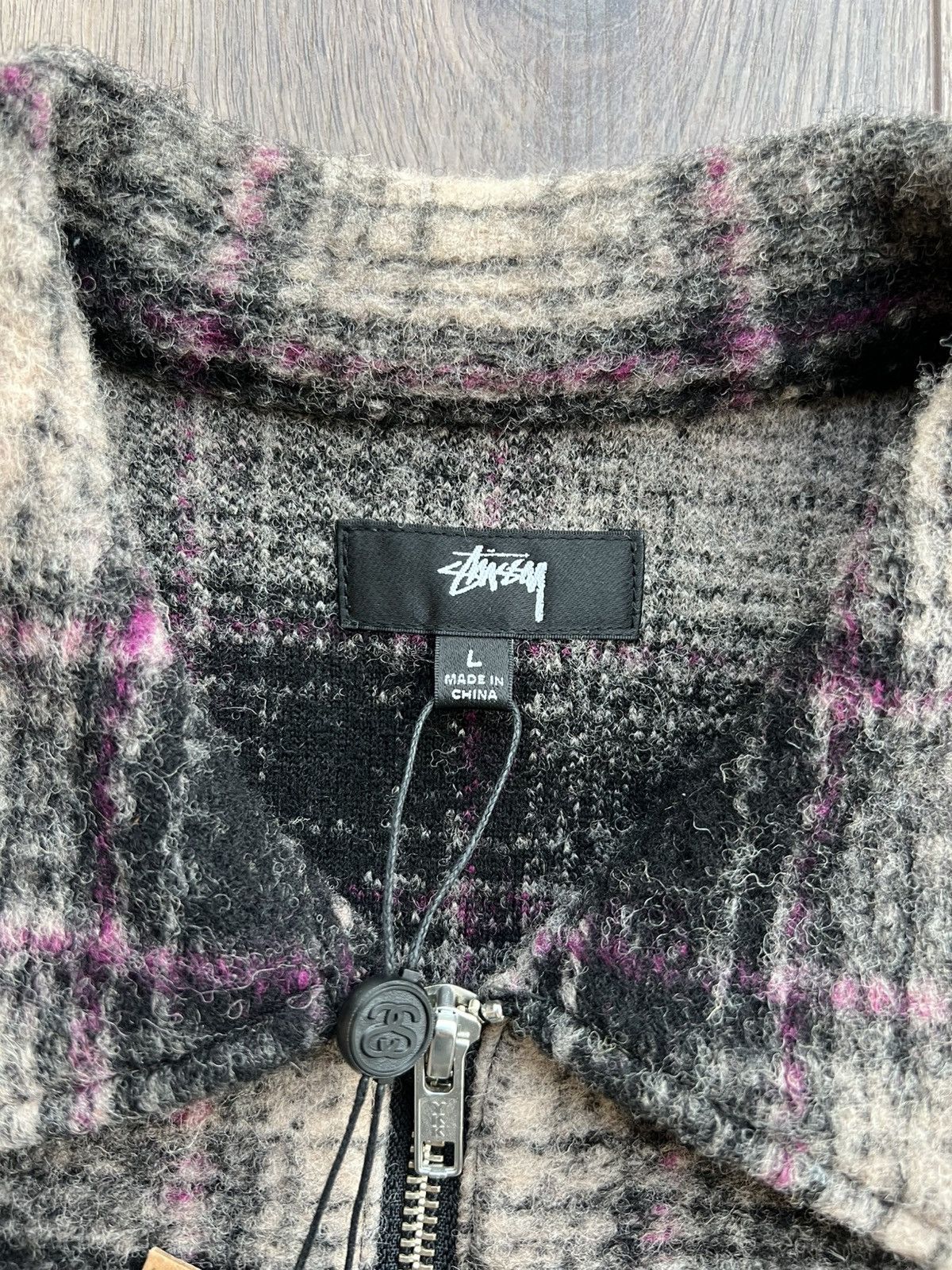 Stussy Stussy Wool Plaid Zip Shirt Jacket Lilac Size US L / EU 52-54 / 3 - 5 Thumbnail