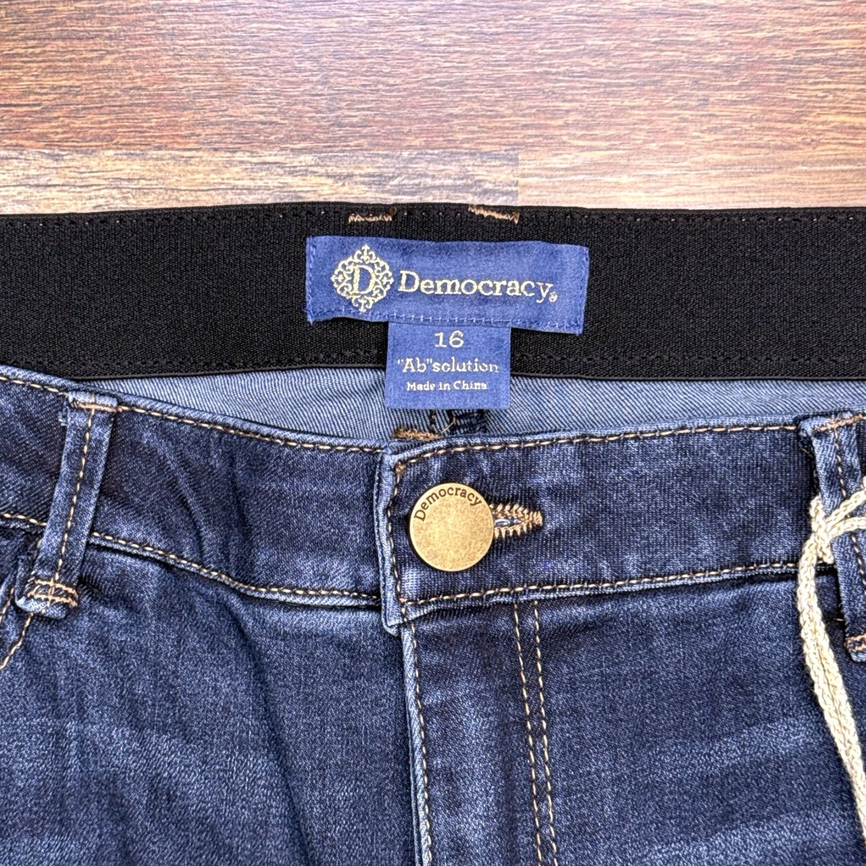 Vintage Democracy Jeans Women 16 High Rise 5-Pocket Denim Stretch Blue Regular Waist 35in Machine Washable Vintage: No Mens Womens Girls Size 38" / US 16 / IT 52 - 4 Thumbnail