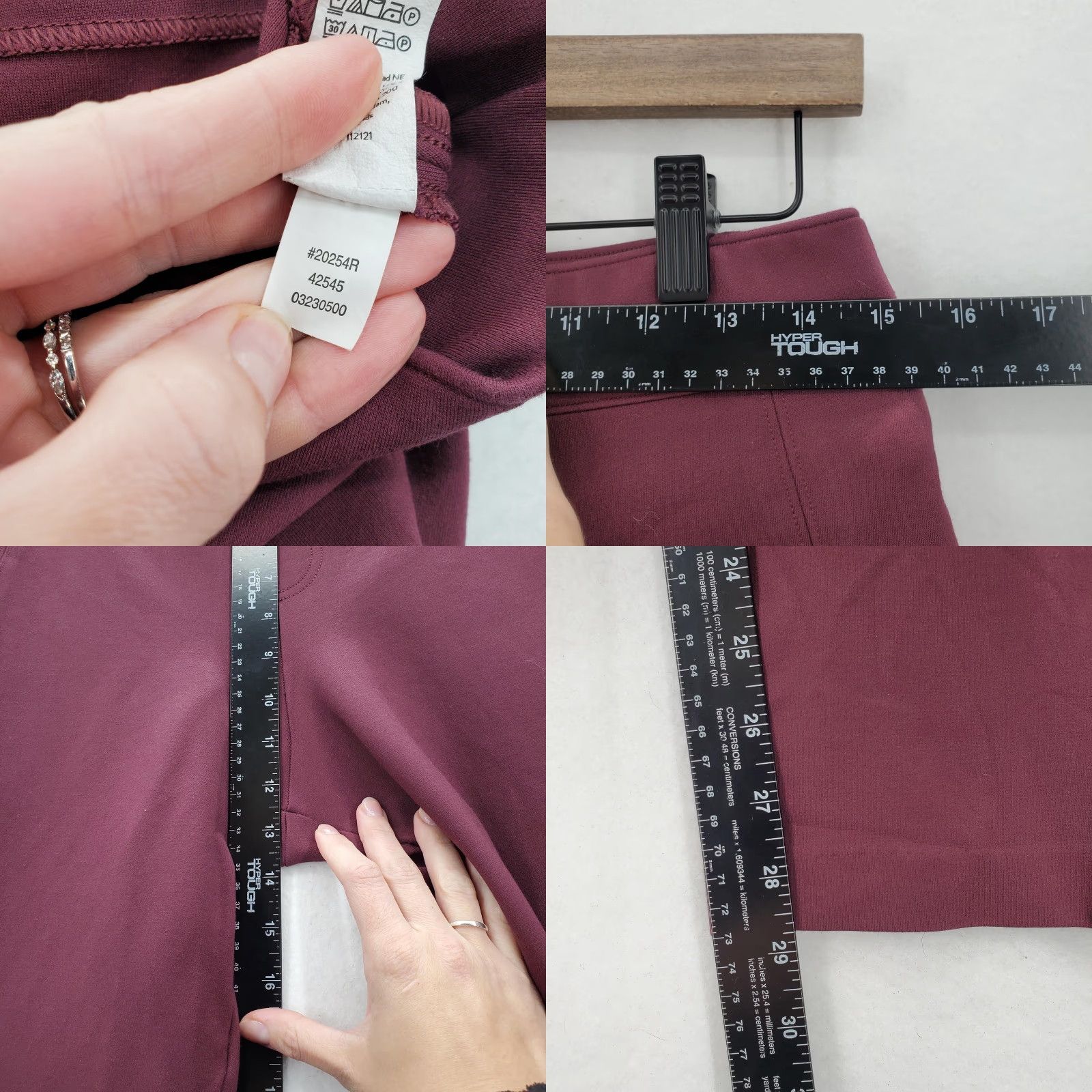 Spanx Spanx Pants Womens Large Burgundy Ponte Knit Pull On Ankle Skinny Back Pockets Size 36" / US 14 / IT 50 - 8 Thumbnail