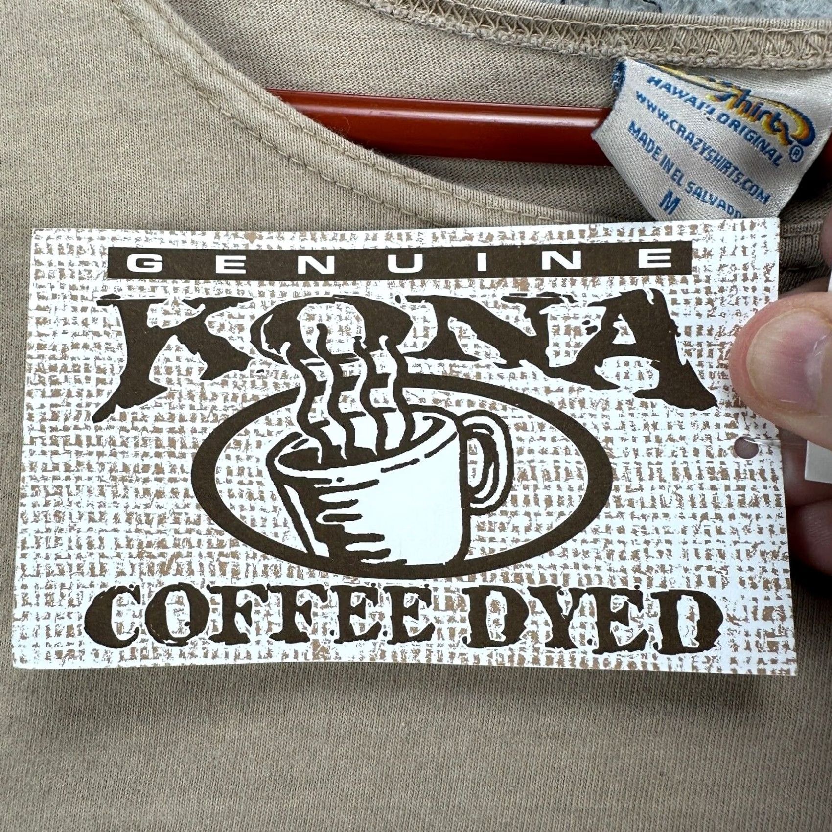 Vintage VINTAGE Honolulu Hawaii Shirt Unisex Medium Beige Kona Coffee Dyed Tee Crazy Shirts NEW Size US M / EU 48-50 / 2 - 7 Thumbnail
