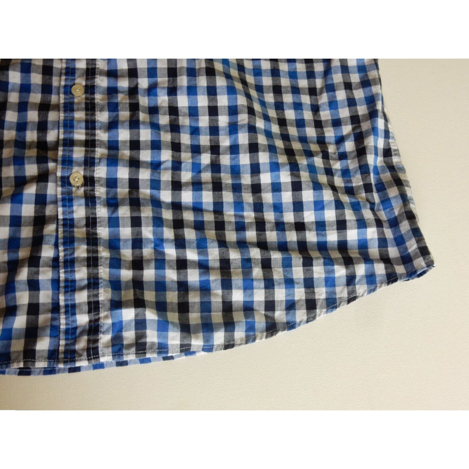 Chaps Vintage Ralph Lauren Chaps Men's Short Sleeve Plaid Cotton Blend Button-Front Shirt XL Blue Size US XL / EU 56 / 4 - 2 Thumbnail