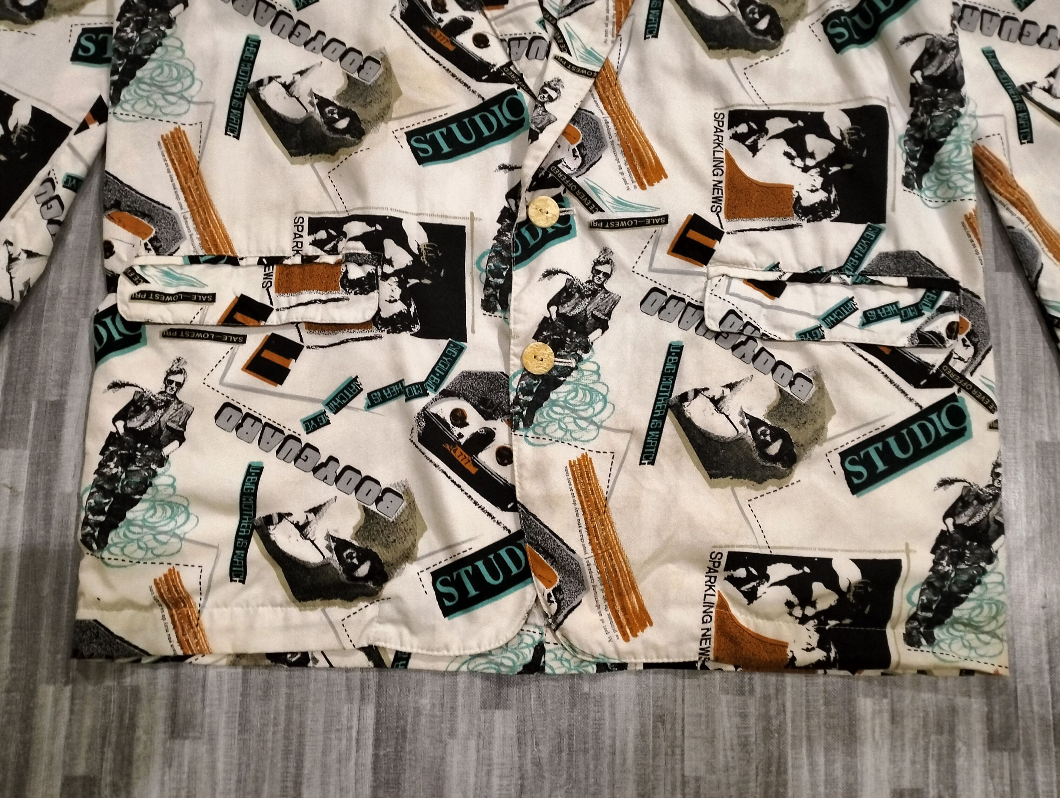 If Six Was Nine Japanese Brand Studio Bodyguard Full Print Blazer Jacket Size US L / EU 52-54 / 3 - 6 Thumbnail