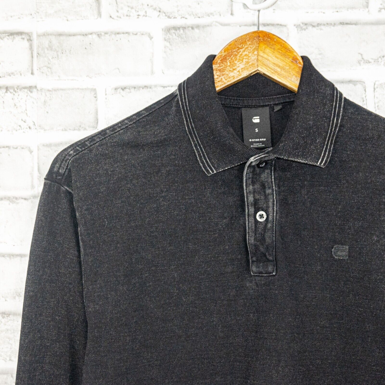 G-Star G Star Raw Long Sleeve Polo Shirt in Black Cotton Small Size US S / EU 44-46 / 1 - 4 Thumbnail