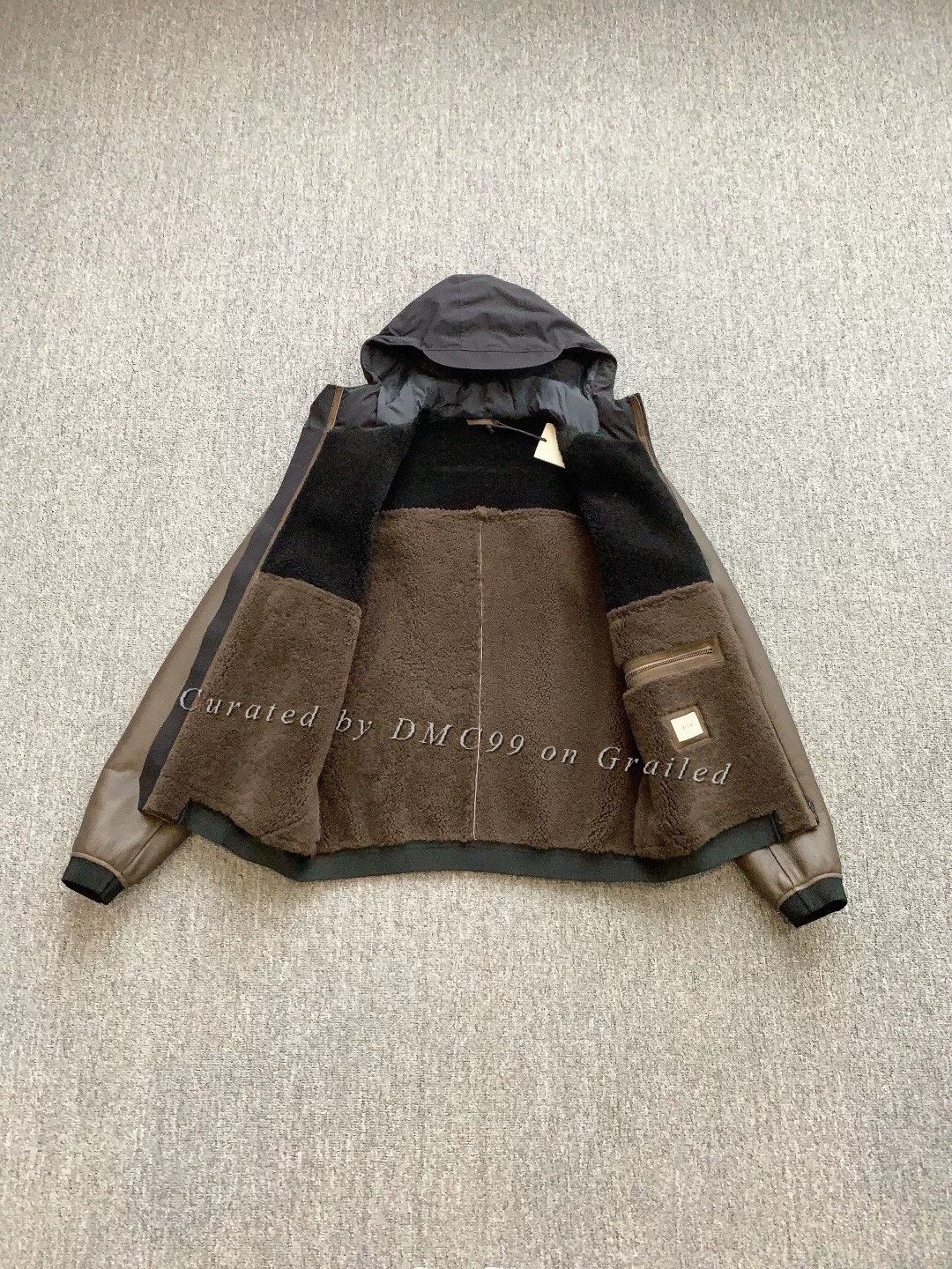 Z Zegna ZZEGNA Hooded Color-Blocked Shearling Jacket Size US M / EU 48-50 / 2 - 4 Thumbnail