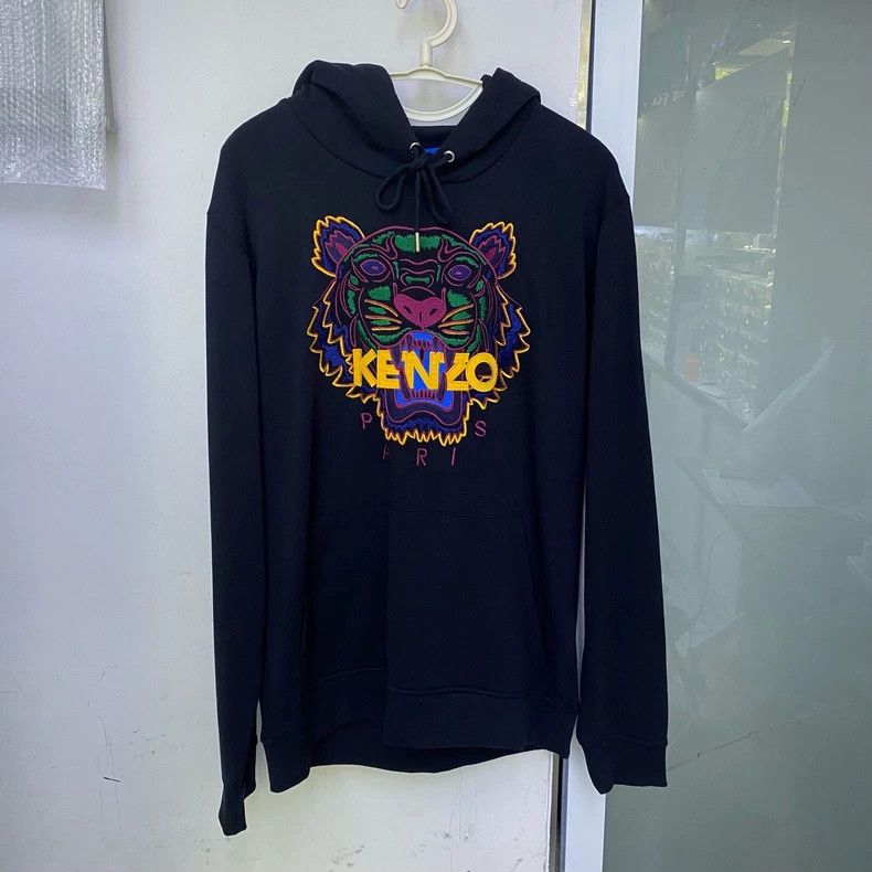Kenzo KENZO Tiger Head Embroidered Printed Hoodie, Black Size US L / EU 52-54 / 3 - 1 Thumbnail