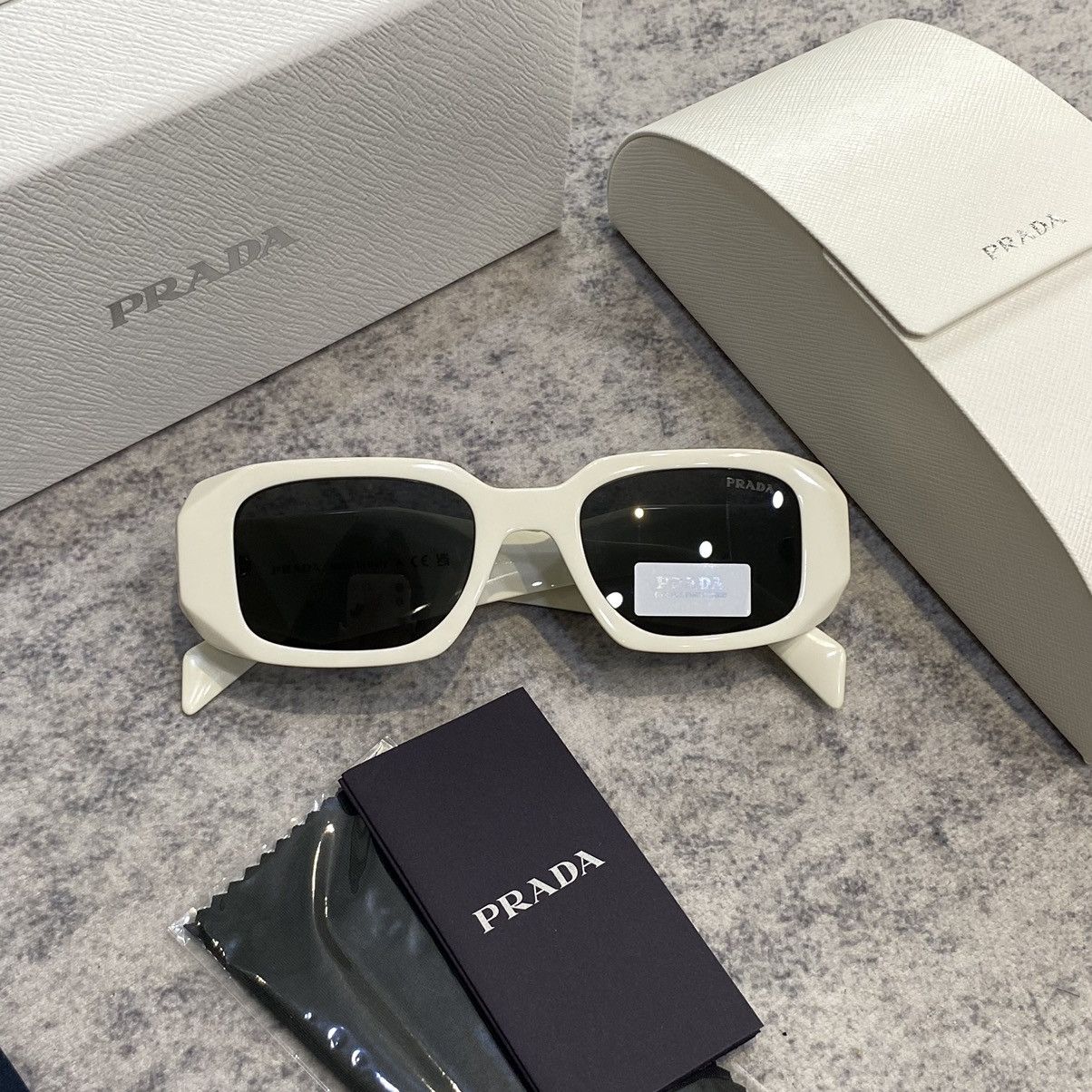 Prada PRADA OPR 17WS 1425S0 Sunglasses WHITE Size ONE SIZE - 3 Thumbnail
