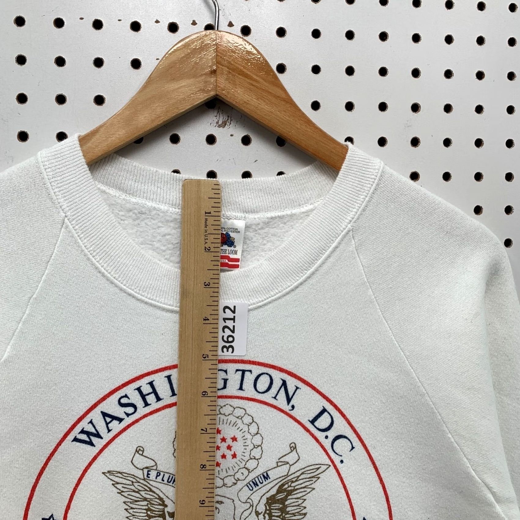 Fruit Of The Loom VINTAGE Washington DC Sweatshirt Mens Large White Raglan Made USA Crewneck 90s USA Fruit of the Loom Sweatshirt Size US L / EU 52-54 / 3 - 7 Thumbnail