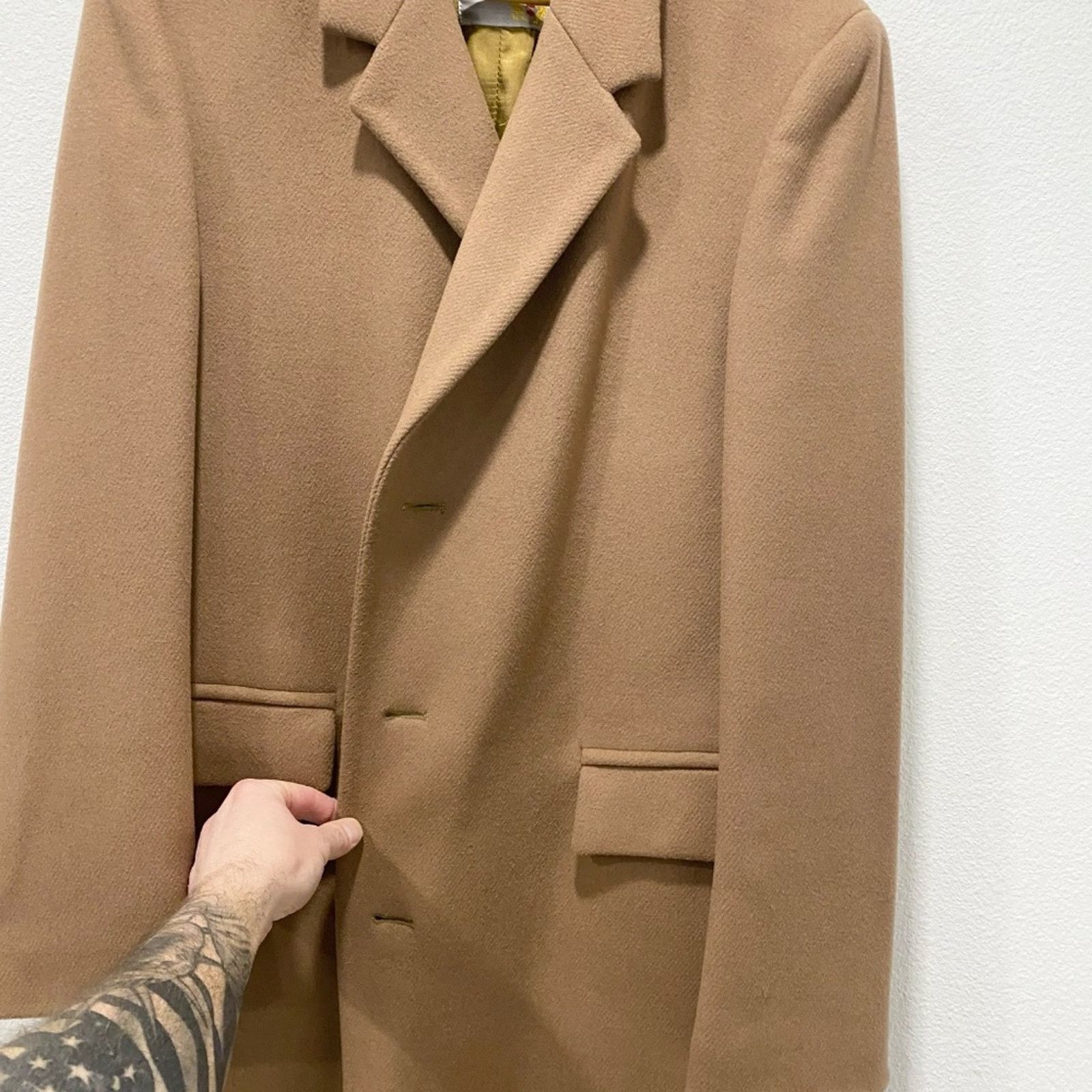 Robert Geller Teller Vintage Original Import Men's Wool Overcoat - 44 Size US L / EU 52-54 / 3 - 3 Thumbnail