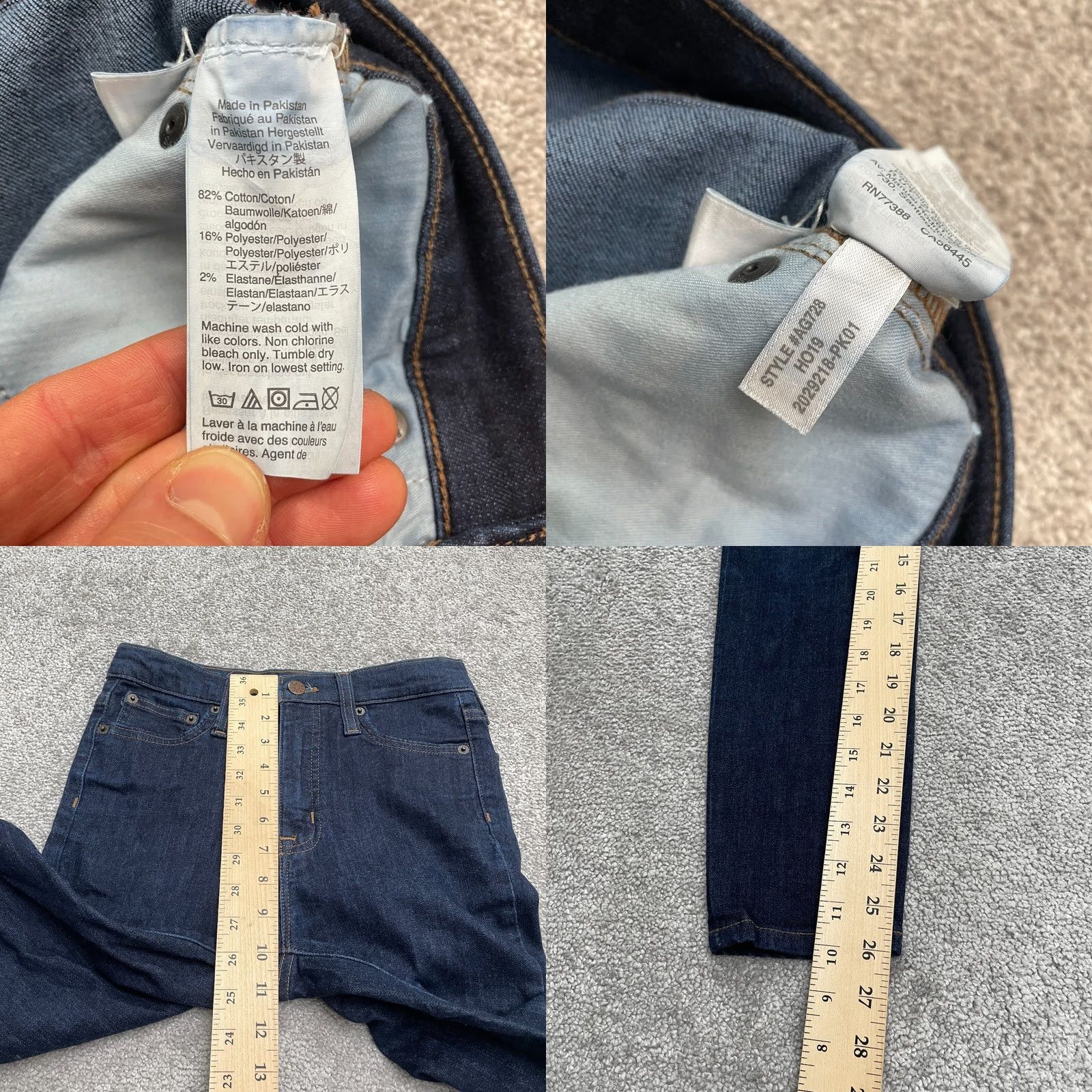 J.Crew J.Crew Jeans Skinny Dark Wash 26x26 High-Rise Women’s Regular 5-Pocket Denim Blue Size 26" / US 2 / IT 38 - 8 Thumbnail