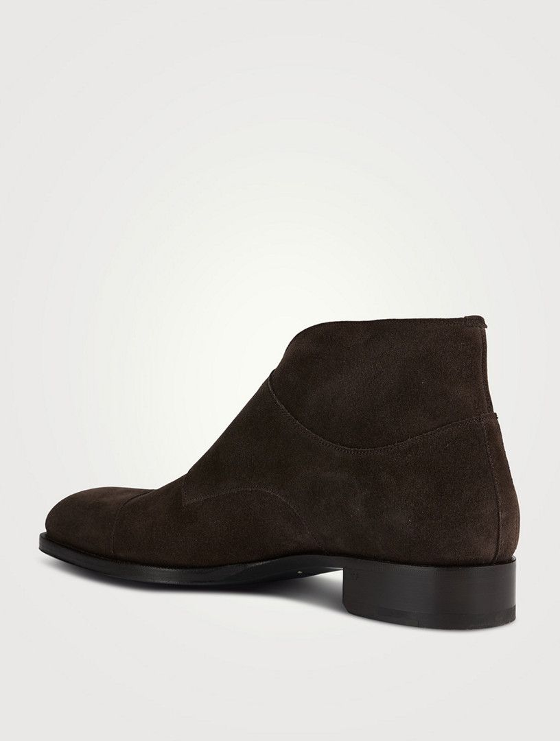Tom Ford o1w1db10225 J1251 Suede Monk Strap Boots in Dark Brown Size US 12 / EU 45 - 3 Thumbnail