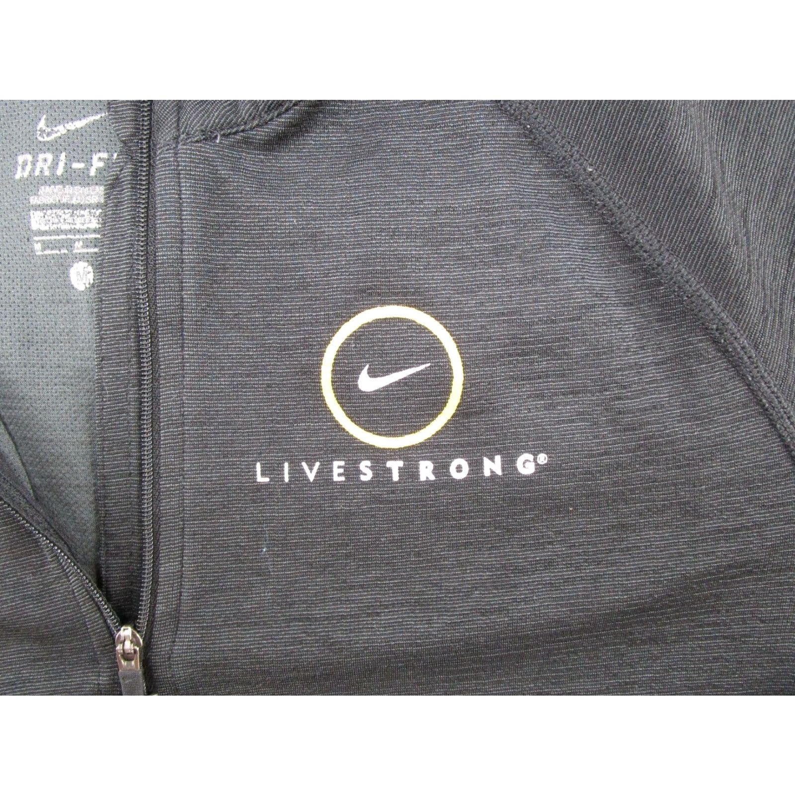 Nike Nike Womens M Black Live Strong 1/4 Zip Pullover Lance Armstrong Y2K Cycling Shirt Pullover Mens Womens No? Size M / US 6-8 / IT 42-44 - 3 Thumbnail
